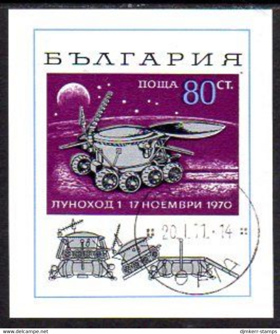 BULGARIA 1970 Lunochod 1 Moon Lander Block  Used.  Michel Block 29 - Blocchi & Foglietti