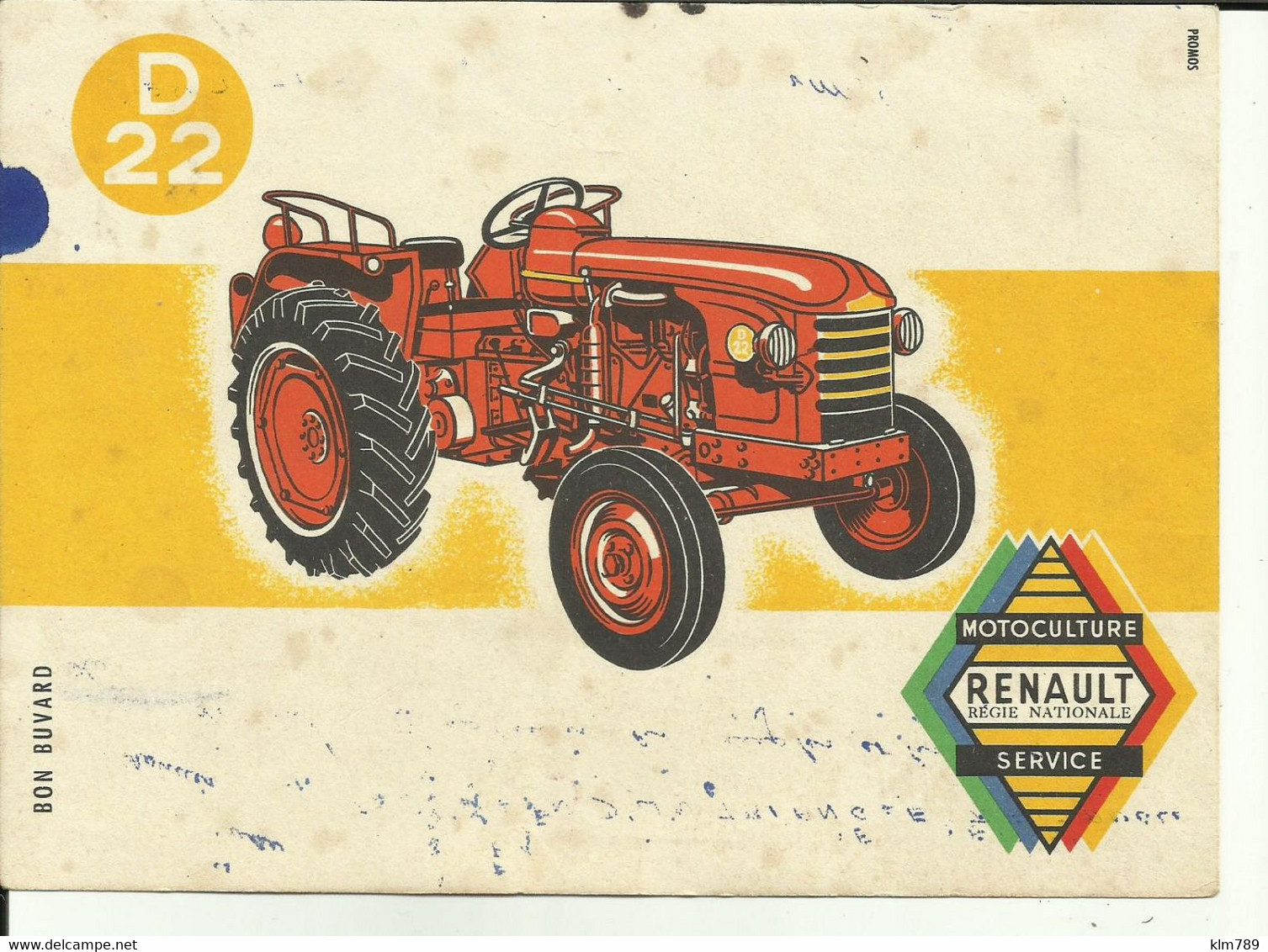 Buvard - Tracteur Renault - D22 - Agriculture - Travaux Des Champs - Réf.54. - Farm