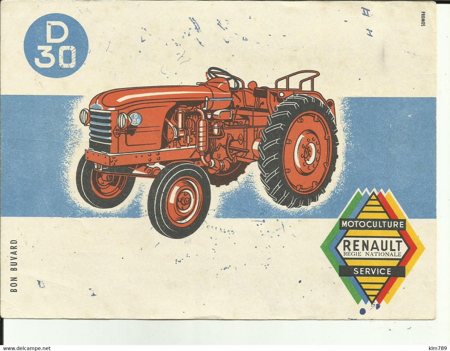 Buvard - Tracteur Renault - D30 - Agriculture - Travaux Des Champs - Réf.54. - Farm