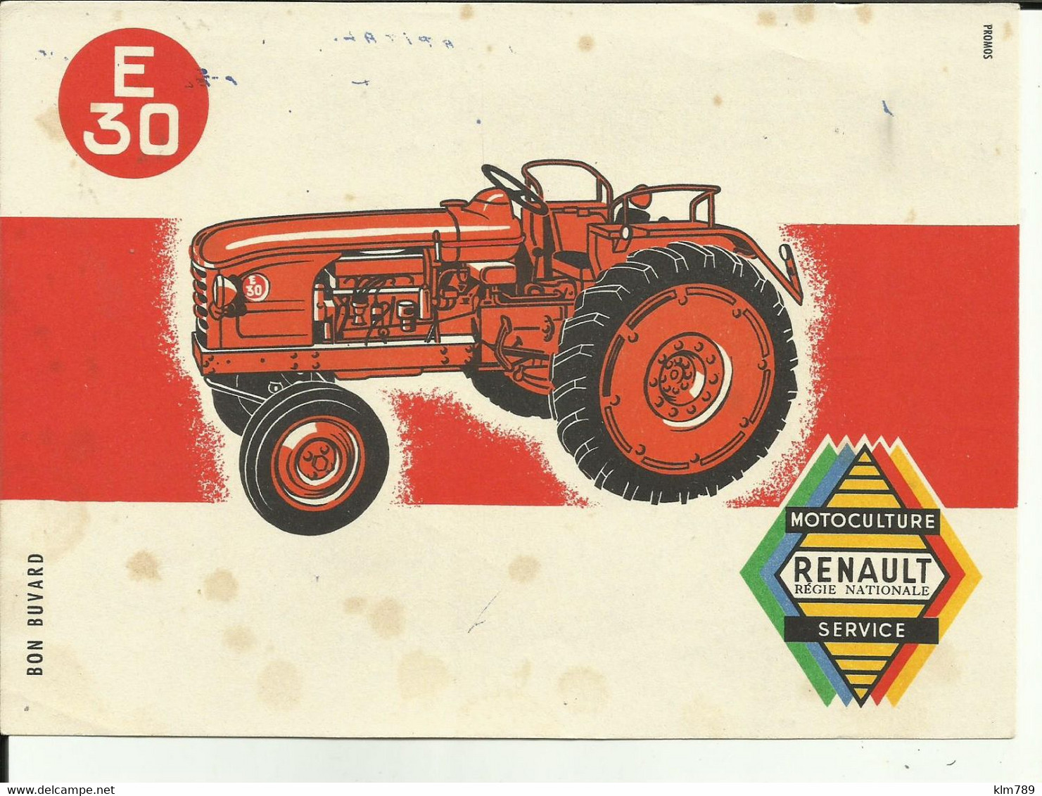 Buvard - Tracteur Renault - E 30 - Agriculture - Travaux Des Champs - Réf.54. - Landbouw