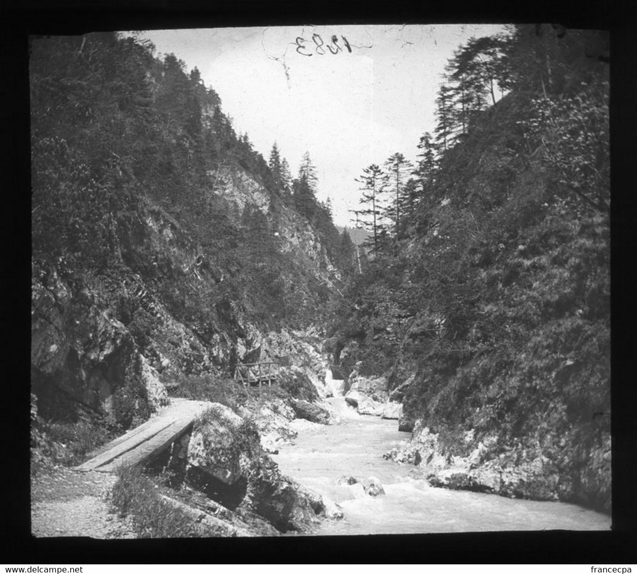 V1283 - AUTRICHE - SALZKAMMERGUT - Gorges De Weissbatchthall- Plaque Photo Originale à Ne Pas Manquer - Plaques De Verre