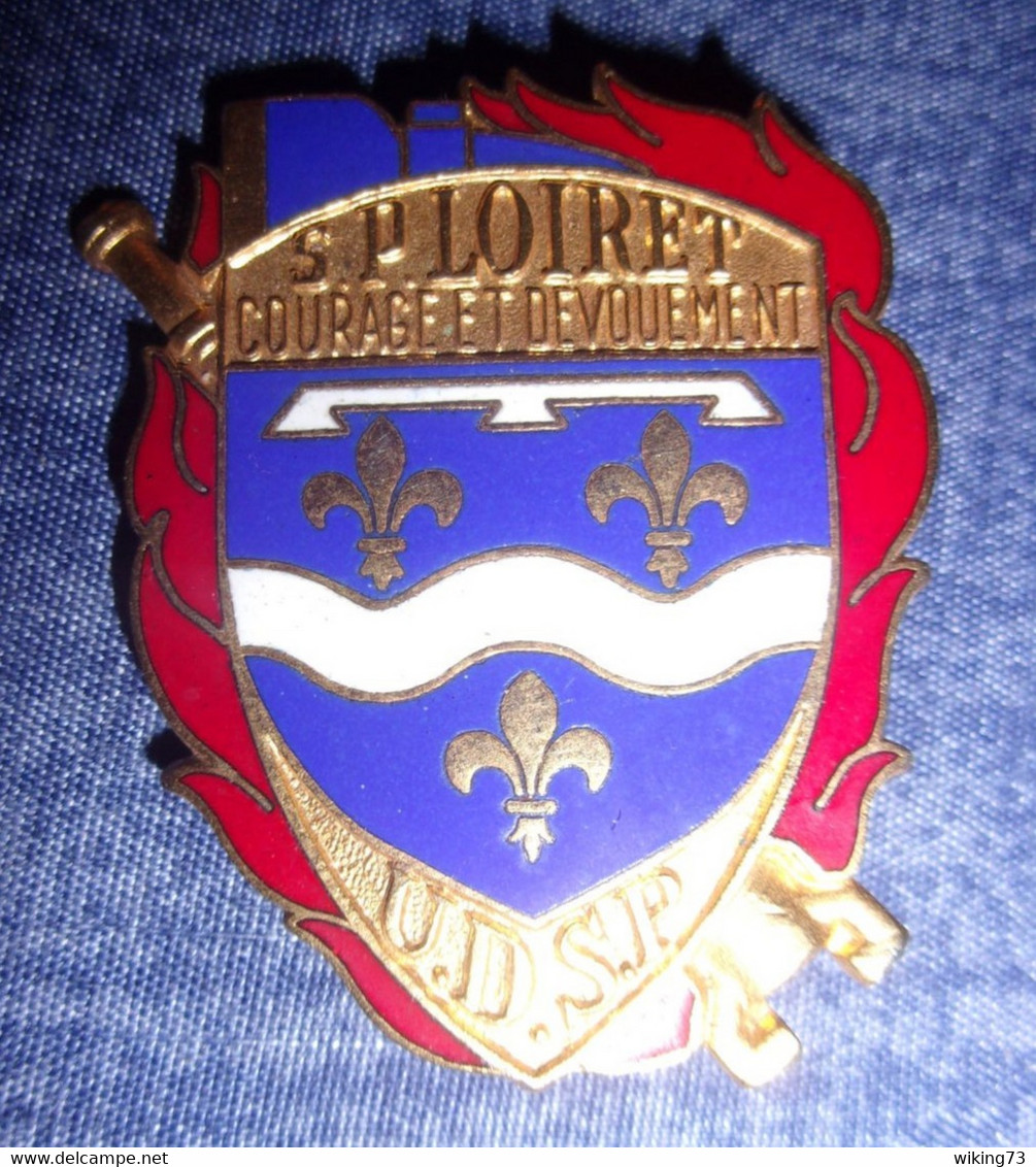 Insigne U.D.S.P. Du Loiret - Sapeurs Pompiers - Blason - Flammes - Feuerwehr