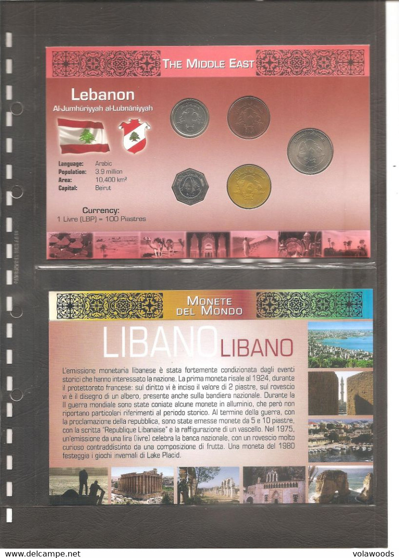 Libano - Folder Bolaffi "Monete Dal Mondo" FdS Con Serie Completa: Repubblica Terza Serie - Km36/km40 - Lebanon