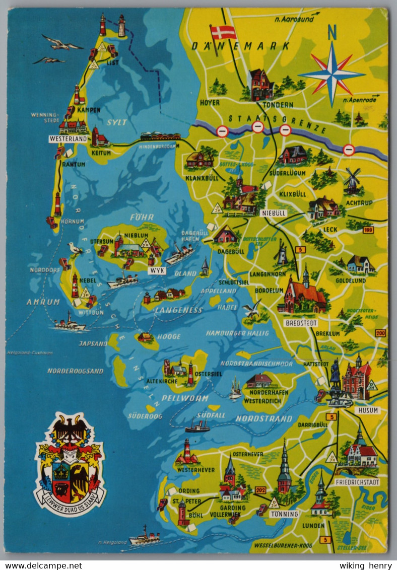 Friesland - Nordfriesland  Übersichtskarte 5 - Nordfriesland