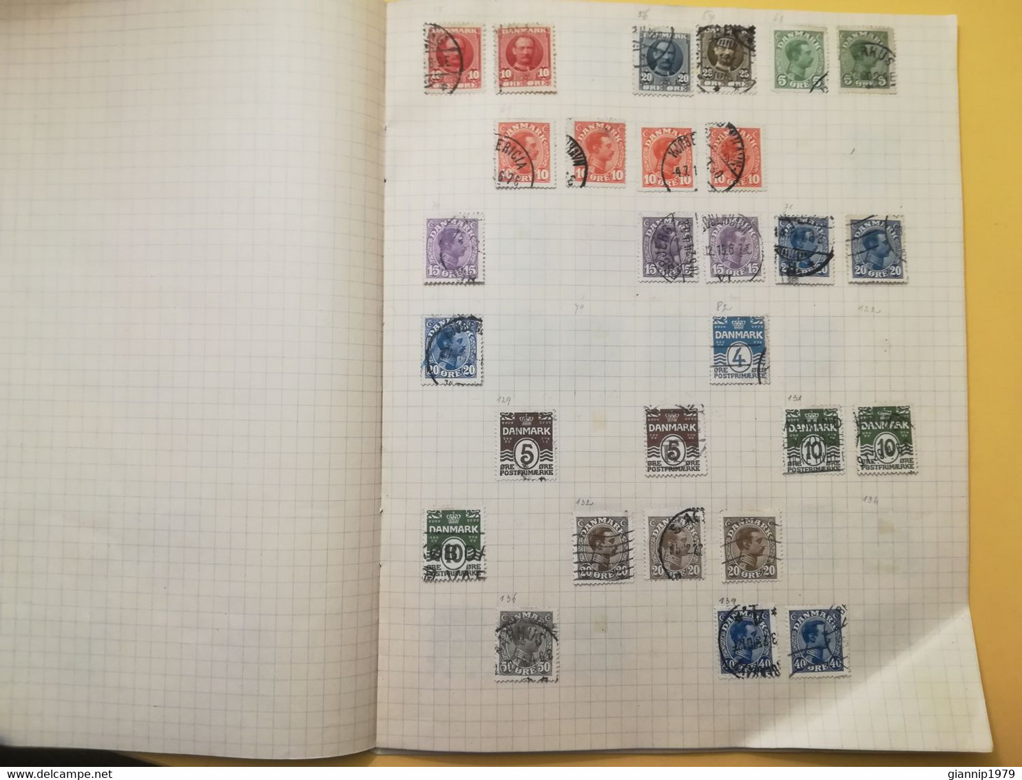 PAGINA PAGE ALBUM DANIMARCA DENMARK DANMARK ATTACCATI PAGE WITH STAMPS COLLEZIONI LOTTO LOT LOTS