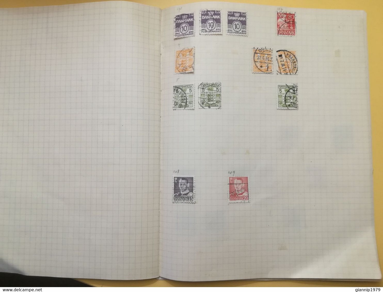 PAGINA PAGE ALBUM DANIMARCA DENMARK DANMARK ATTACCATI PAGE WITH STAMPS COLLEZIONI LOTTO LOT LOTS