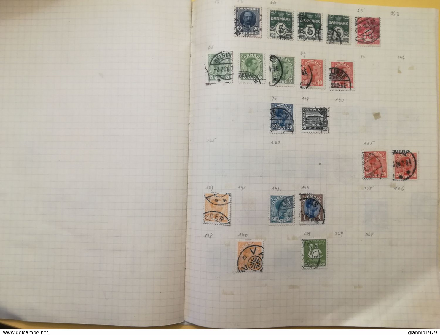 PAGINA PAGE ALBUM DANIMARCA DENMARK DANMARK ATTACCATI PAGE WITH STAMPS COLLEZIONI LOTTO LOT LOTS