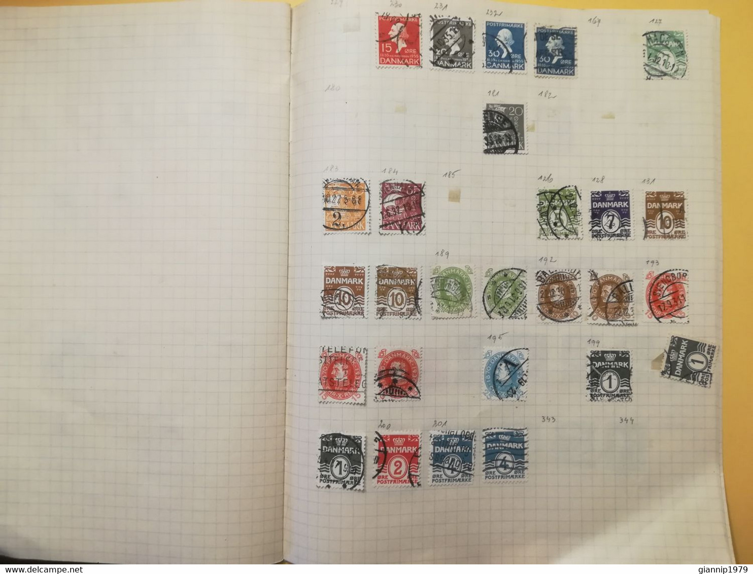 PAGINA PAGE ALBUM DANIMARCA DENMARK DANMARK ATTACCATI PAGE WITH STAMPS COLLEZIONI LOTTO LOT LOTS