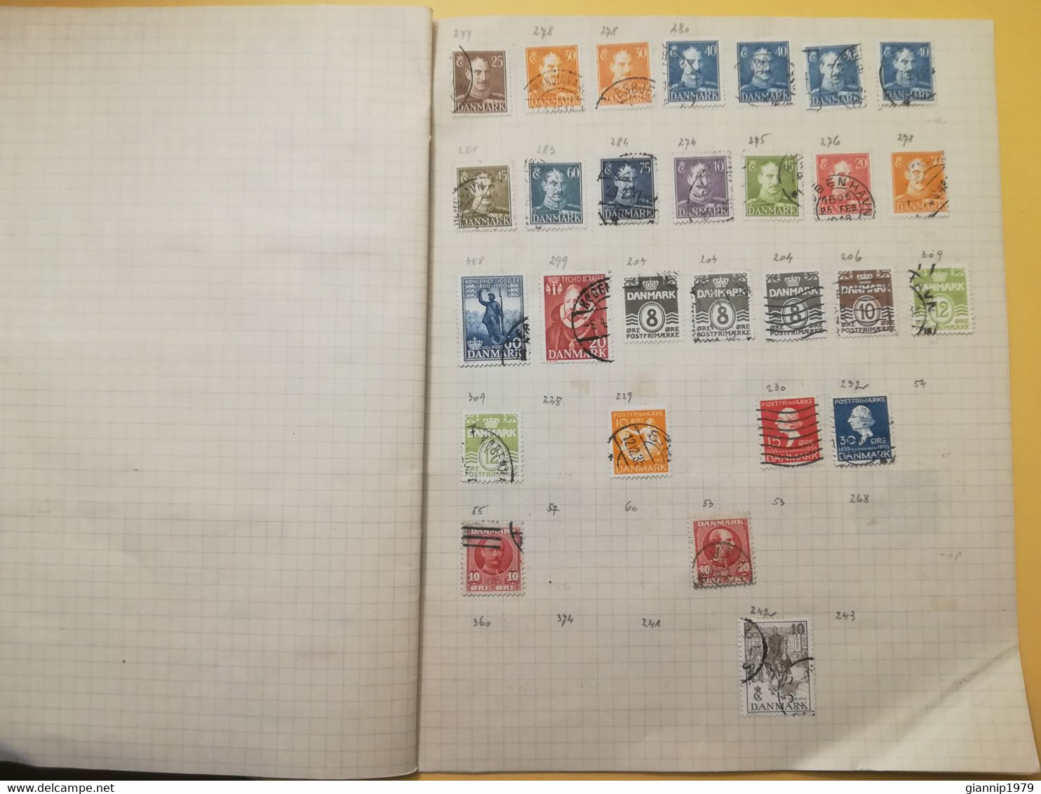 PAGINA PAGE ALBUM DANIMARCA DENMARK DANMARK ATTACCATI PAGE WITH STAMPS COLLEZIONI LOTTO LOT LOTS