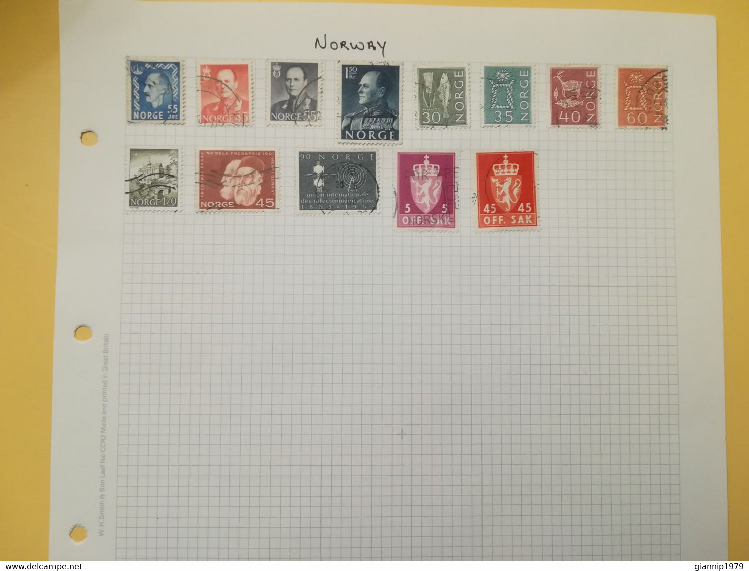 PAGINA PAGE ALBUM NORVEGIA NORGE NORWAY 1951 ATTACCATI PAGE WITH STAMPS COLLEZIONI LOTTO LOT LOTS - Collections