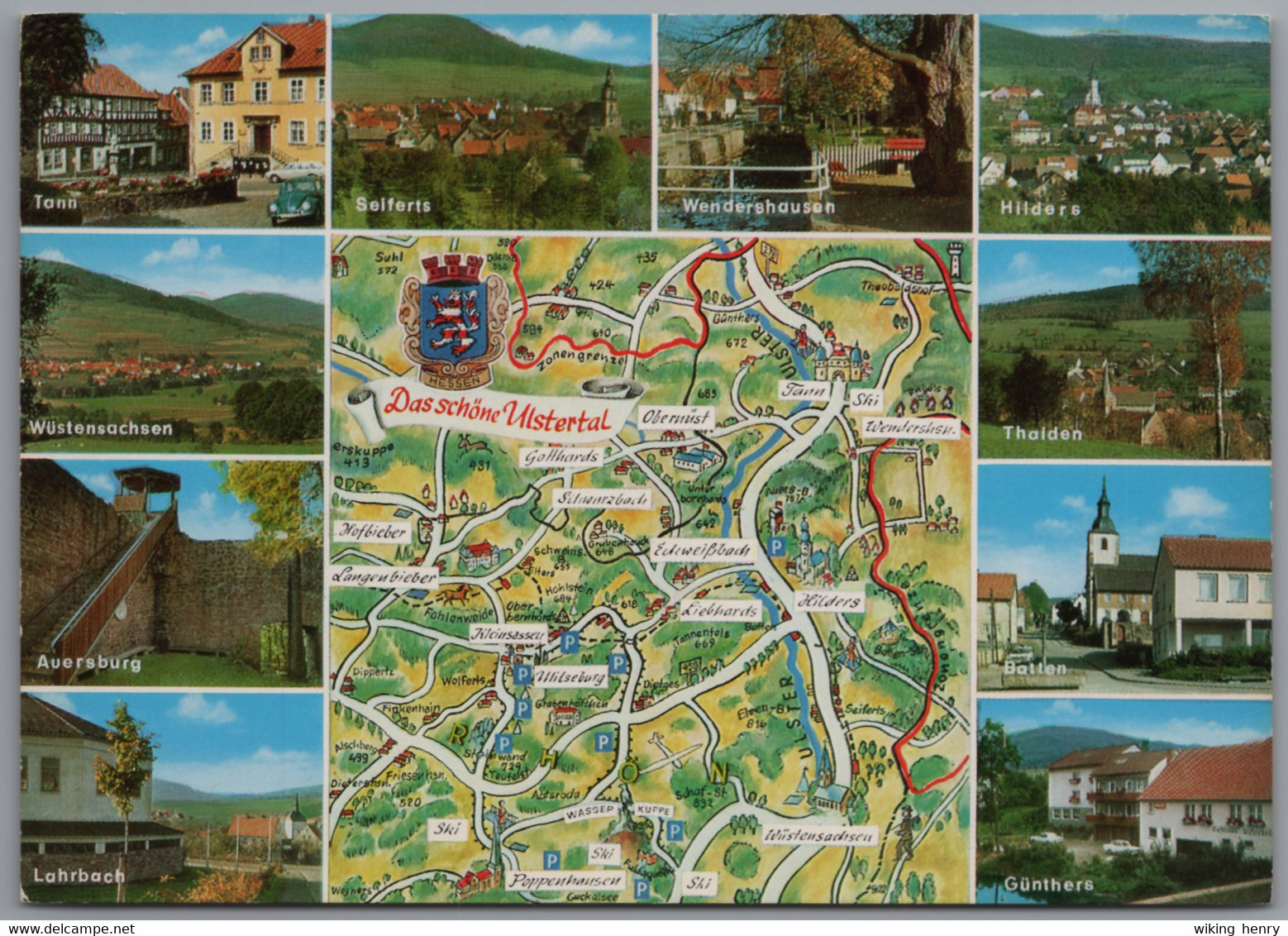Ulstertal - Mehrbildkarte 1   Rhön Tann Seiferts Wendershausen Hilders Wüstensachsen Auersburg Batten Lohrbach Günthers - Rhoen