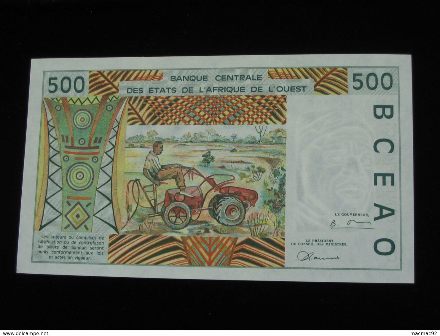 COTE D'IVOIRE -  500 Francs 1996-1997 A - Banque Centrale Des Etats De L'Afrique De L'Ouest  **** EN ACHAT IMMEDIAT **** - Ivoorkust