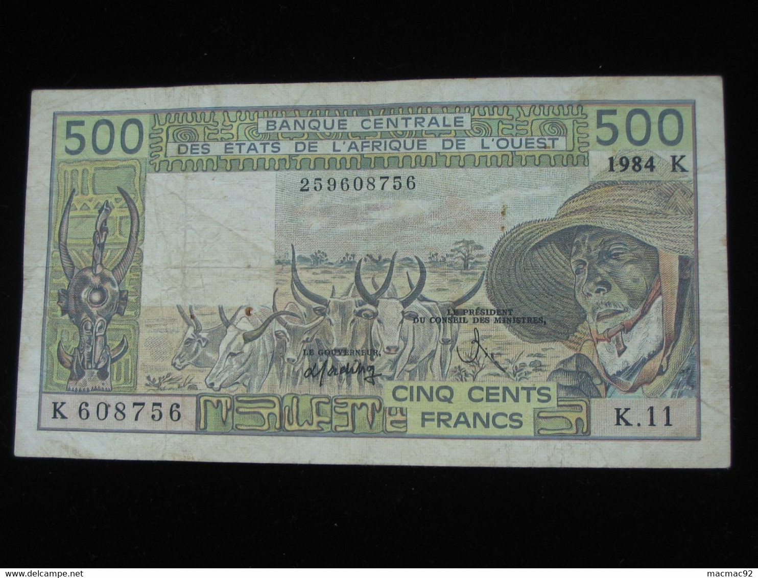 SENEGAL - 500 Francs 1984 K - Banque Centrale Des Etats De L'Afrique De L'Ouest  **** EN ACHAT IMMEDIAT **** - Sénégal