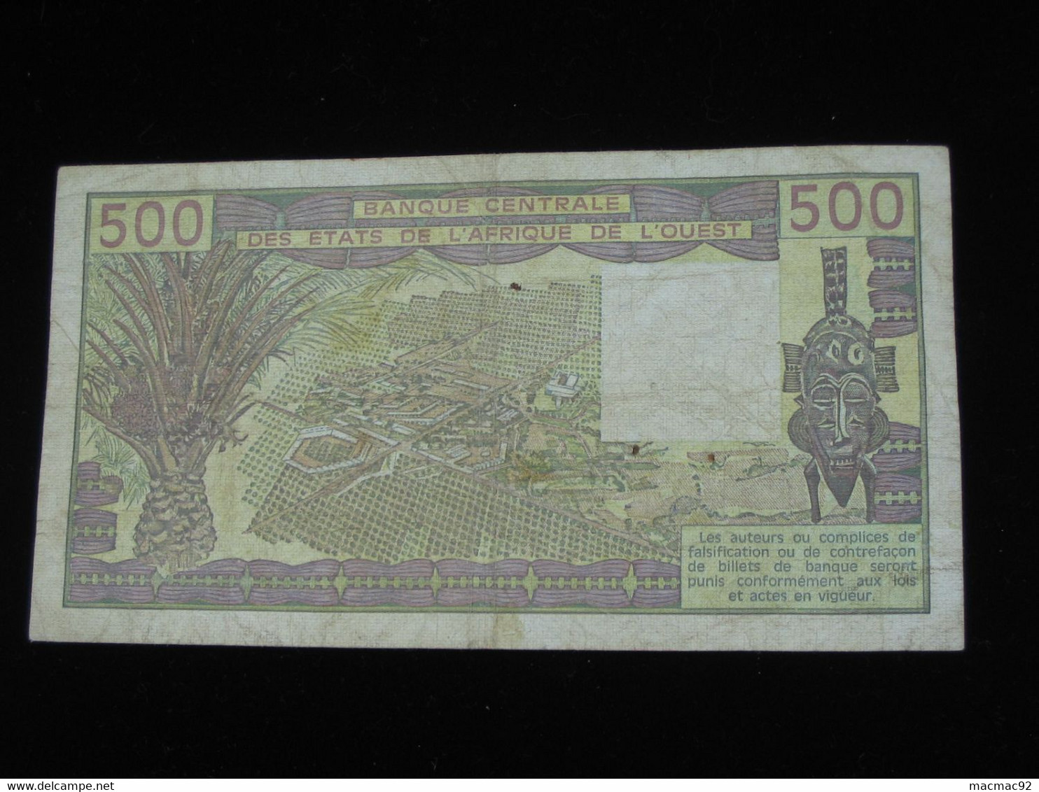 SENEGAL - 500 Francs 1984 K - Banque Centrale Des Etats De L'Afrique De L'Ouest  **** EN ACHAT IMMEDIAT **** - Sénégal