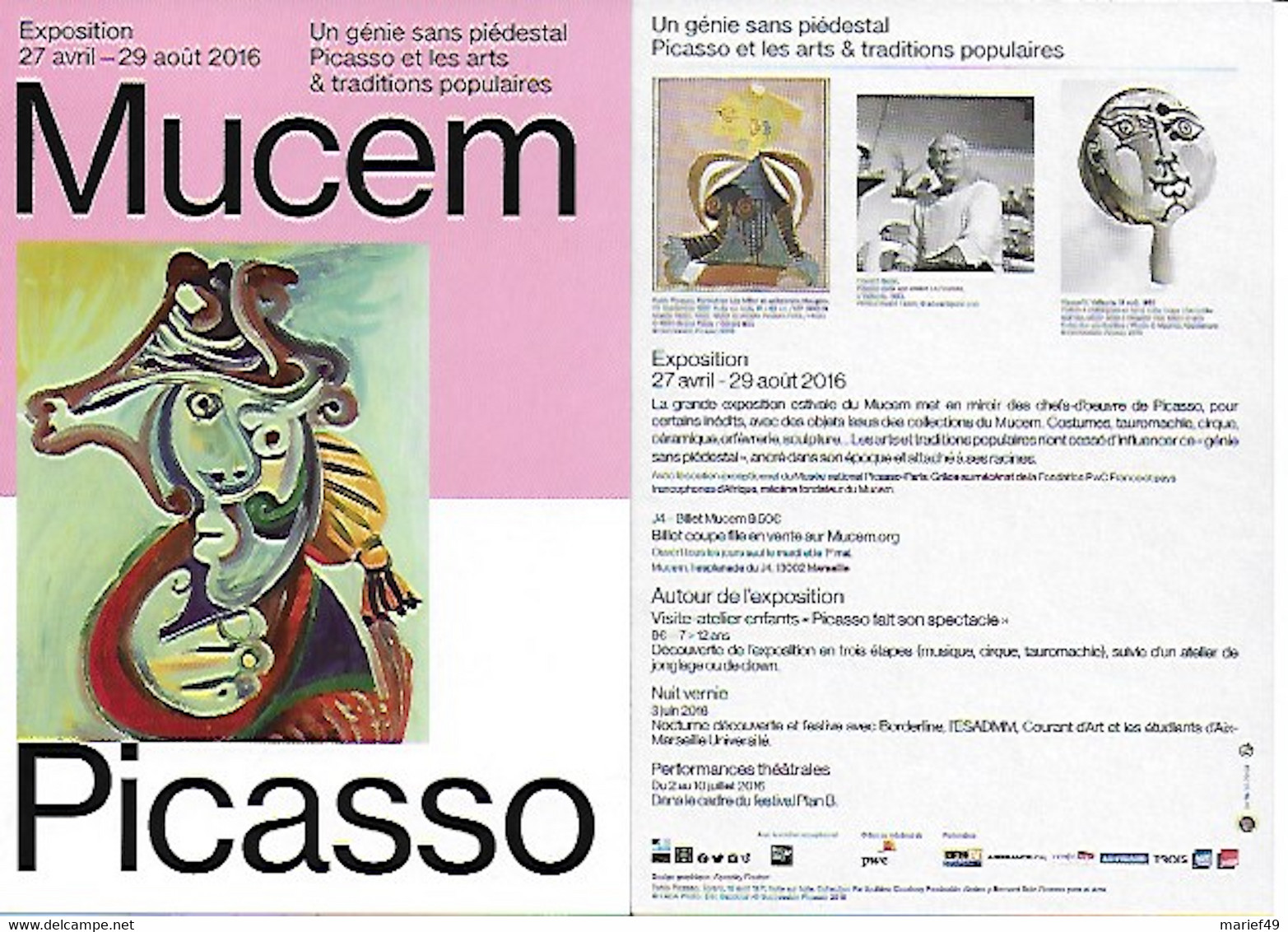 MARSEILLE (13) EXPOSITION PICASSO AU MUCEM EN 2016 - Musées