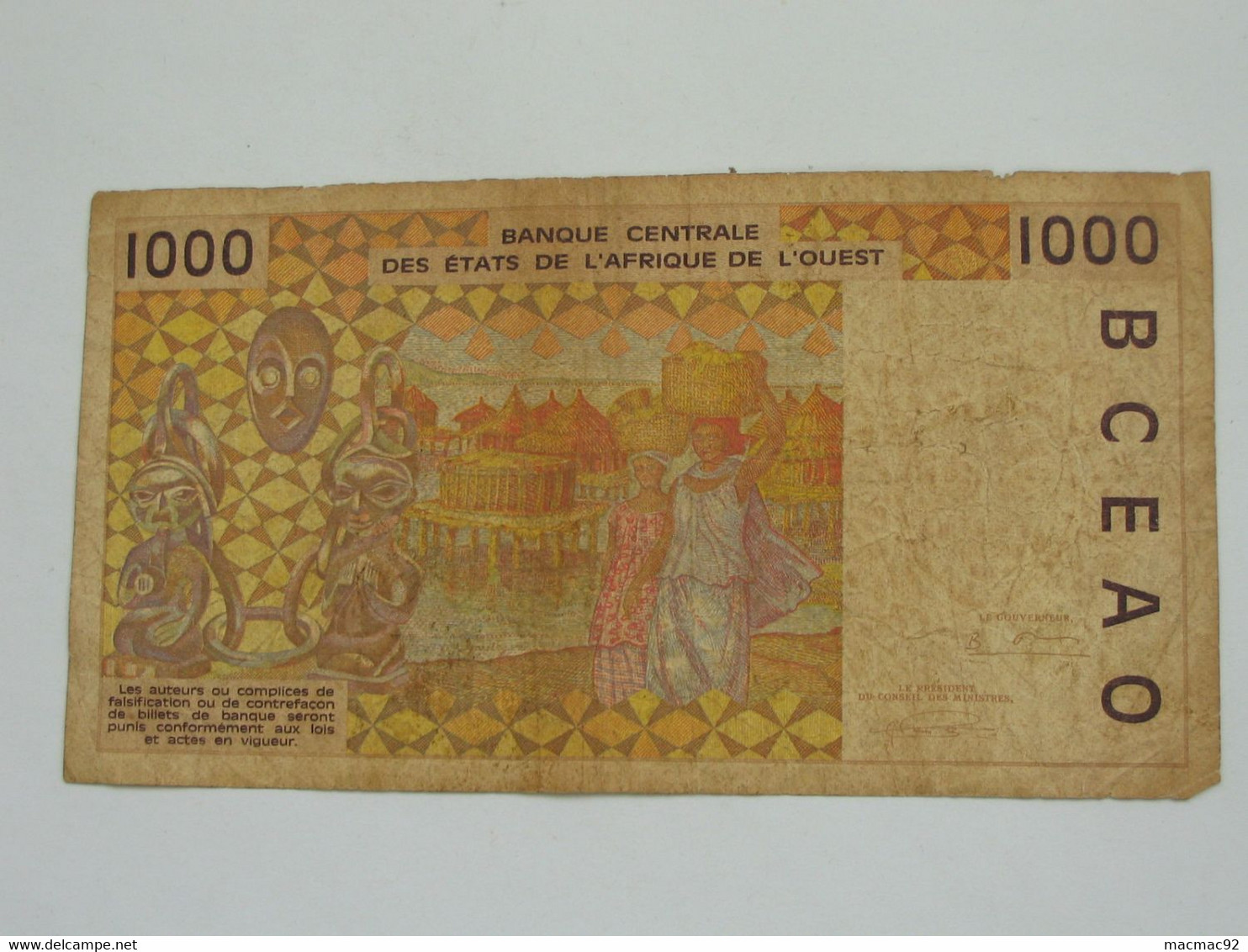 SENEGAL - 1000 Francs 1994 K - Banque Centrale Des Etats De L'Afrique De L'Ouest  **** EN ACHAT IMMEDIAT **** - Sénégal