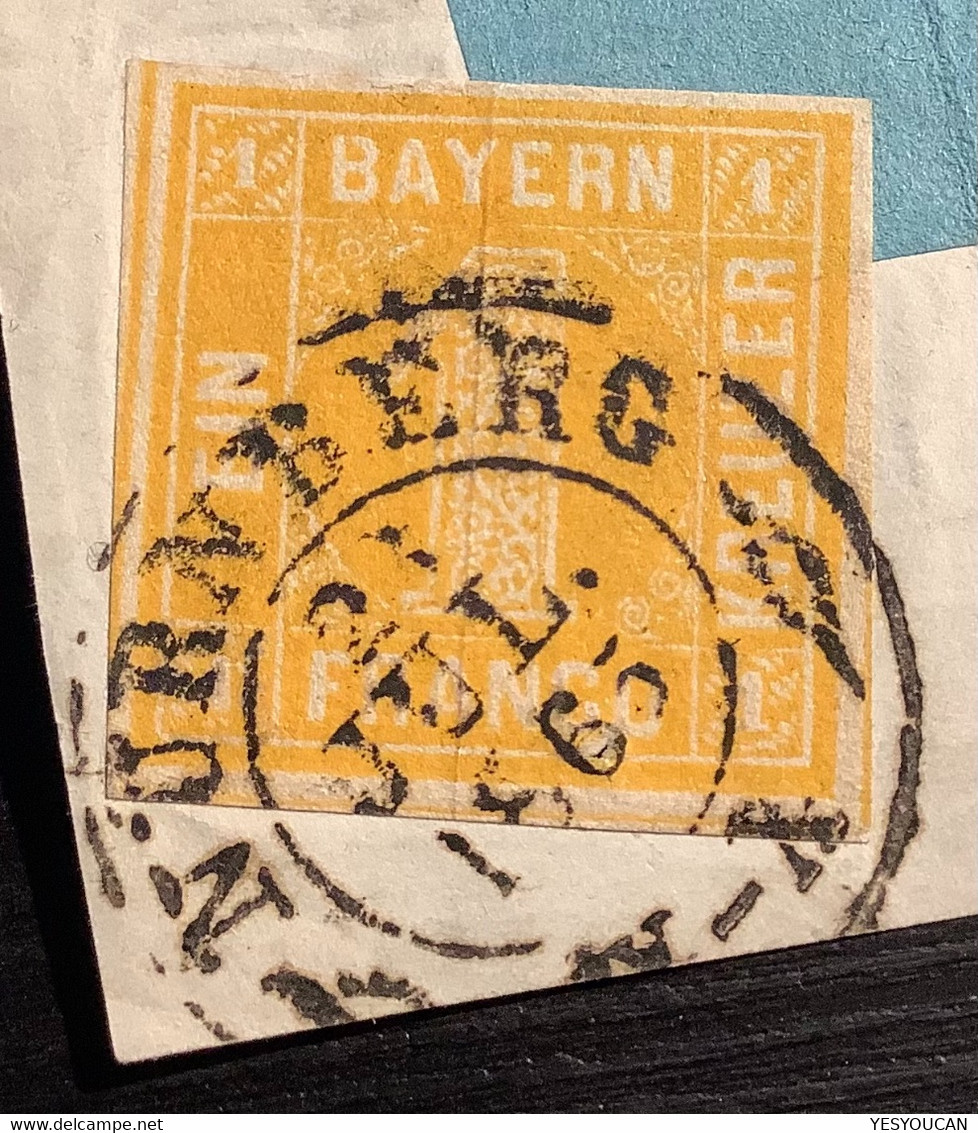 1865 Bayern Mi 8 + Österreich Zeitungsstempelmarke MIF RARITÄT Streifband NÜRNBERG> Saaz Via Prag(beer Bier Brief Hopfen - Cartas & Documentos