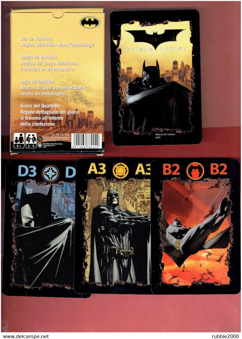 BATMAN BEGINS JEU DE CARTES A JOUER 4 JEUX EN 1 FABRICANT CARTA MUNDI - Batman