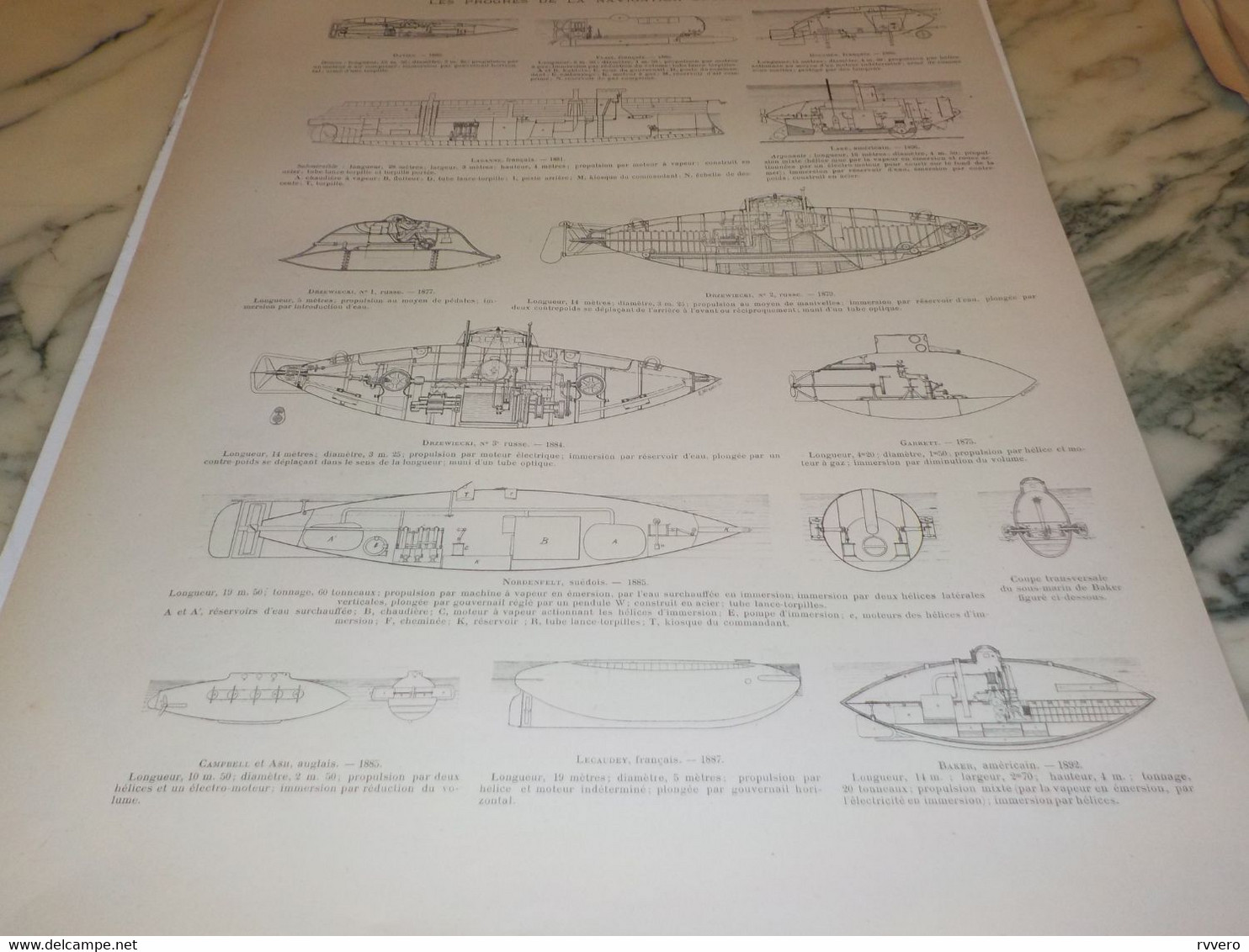 PROGRES DE LA NAVIGATION SOUS MARINE 1883- 1892 - Bateaux