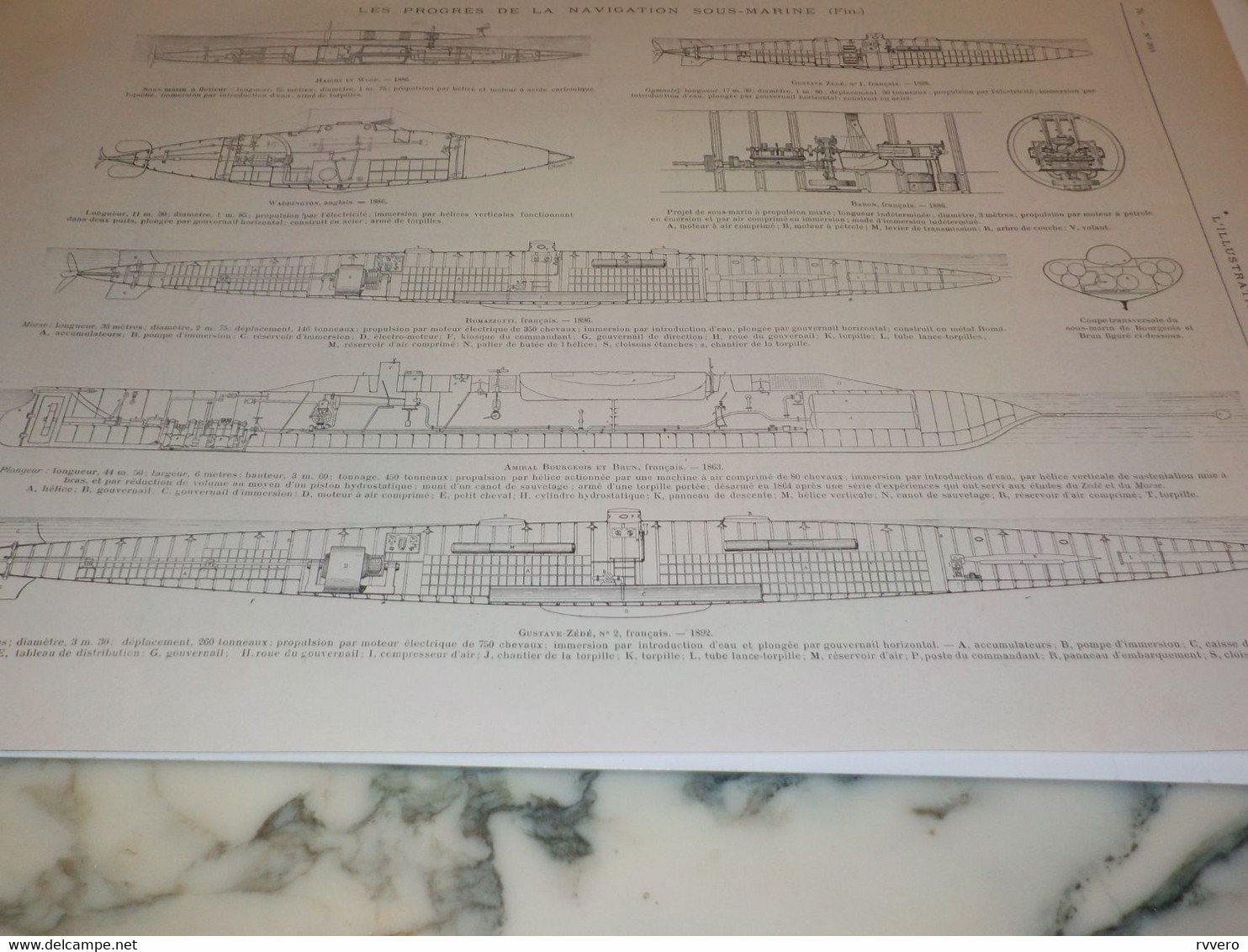 PROGRES DE LA NAVIGATION SOUS MARINE 1886- 1892 - Bateaux