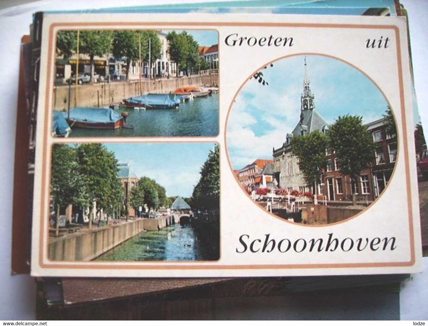 Nederland Holland Pays Bas Schoonhoven Met Kerk En Met Boten In De Gracht - Schoonhoven