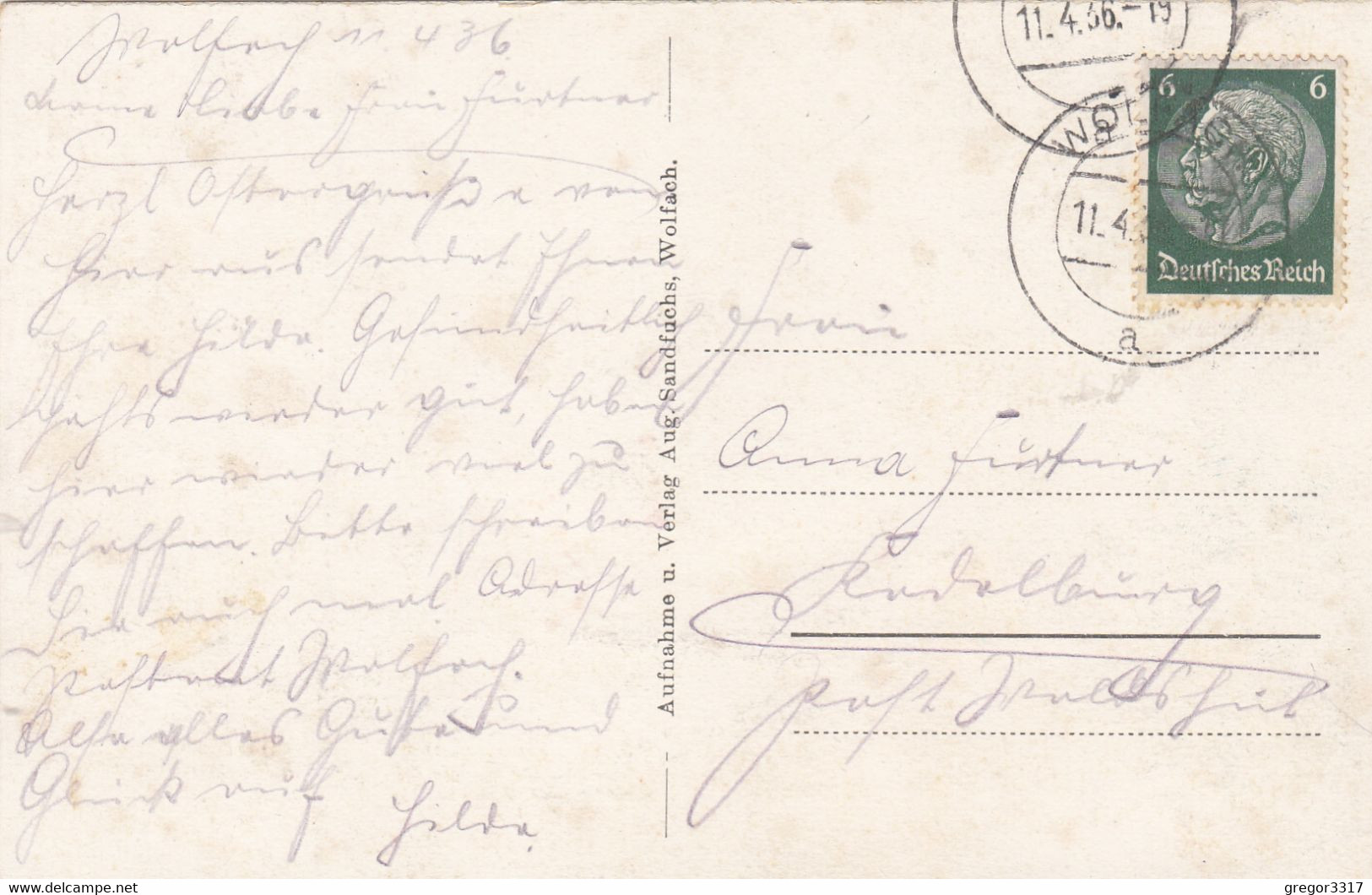 1666) WOLFACH - Schwarzwald - KRIEGER EHRENMAL - Tolle Alte AK !! 11.04.1936 !! - Wolfach