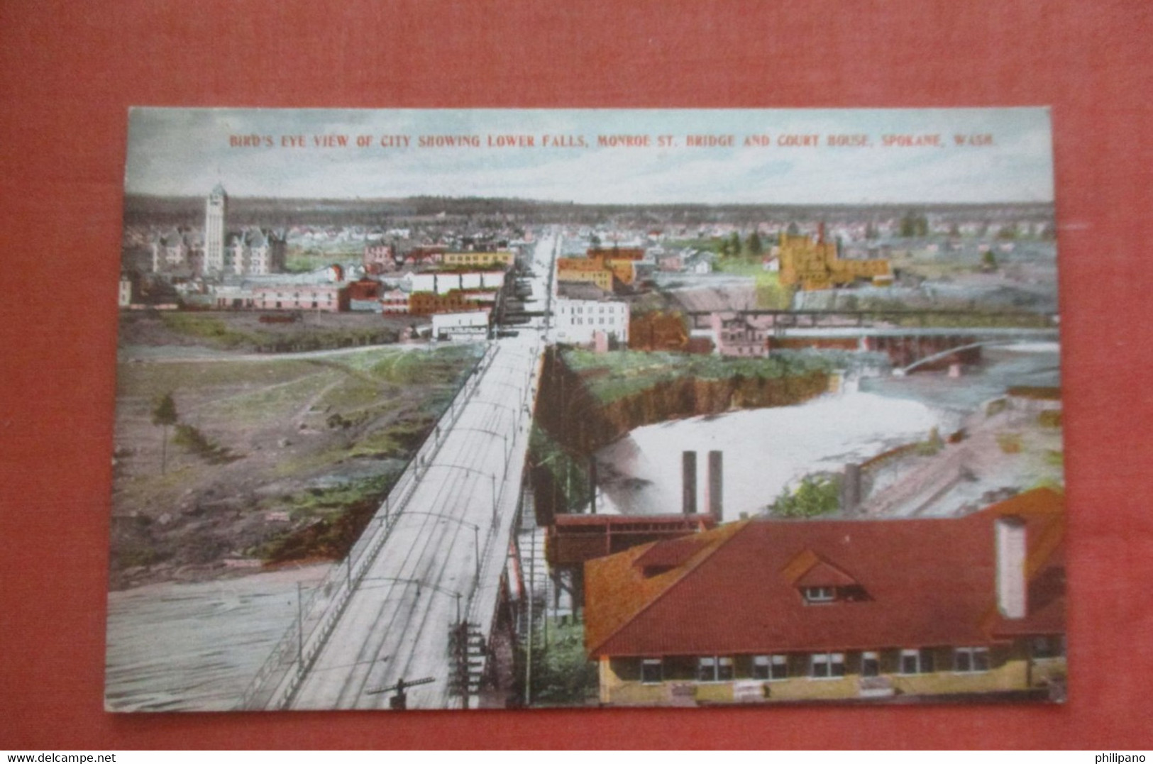 Lower Falls Monroe Street Bridge Spokane  Washington > Spokane >       Ref 4801 - Spokane