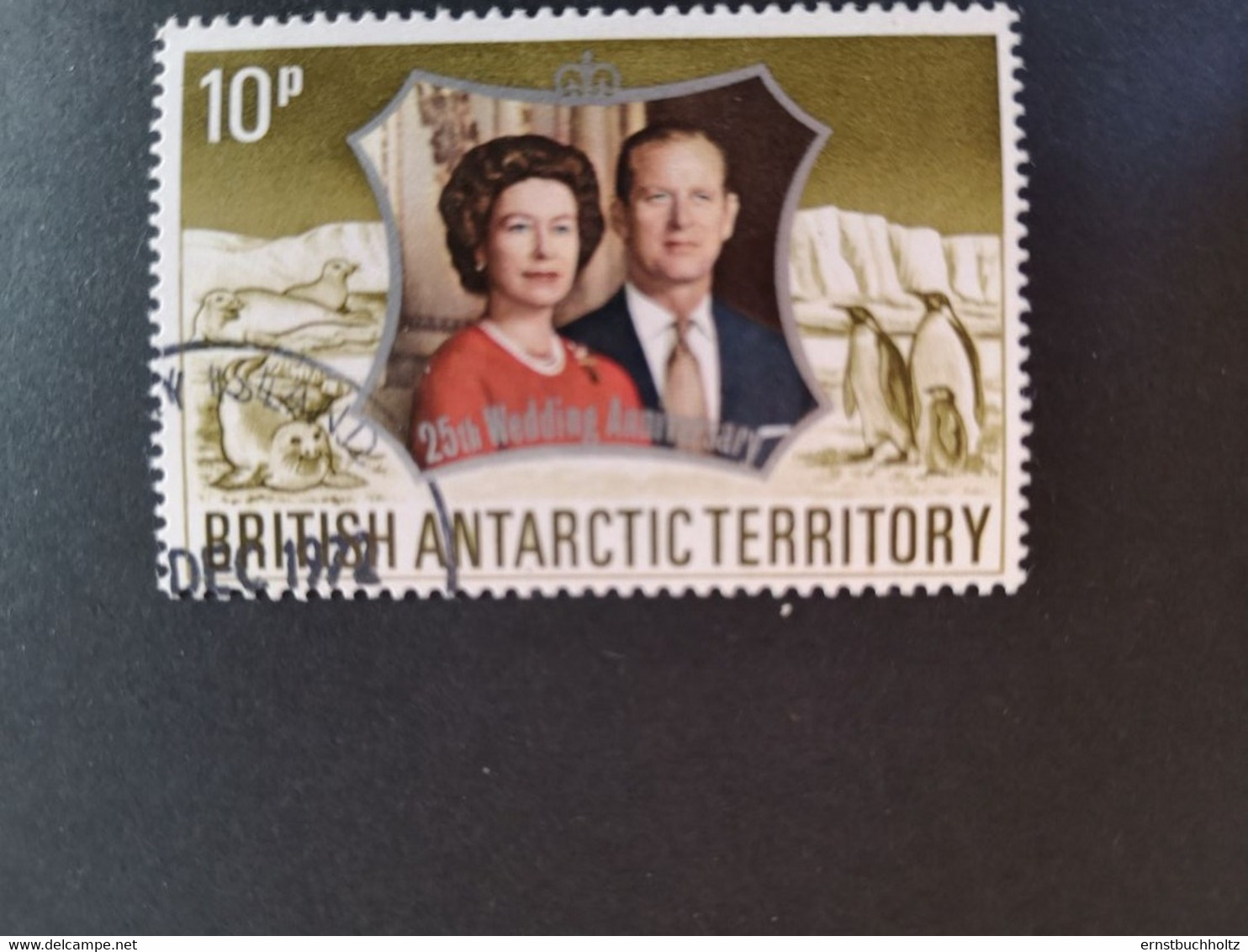 British Antarctic Territory BAT 1972 Silberhochzeit 10p Gebraucht - Usati