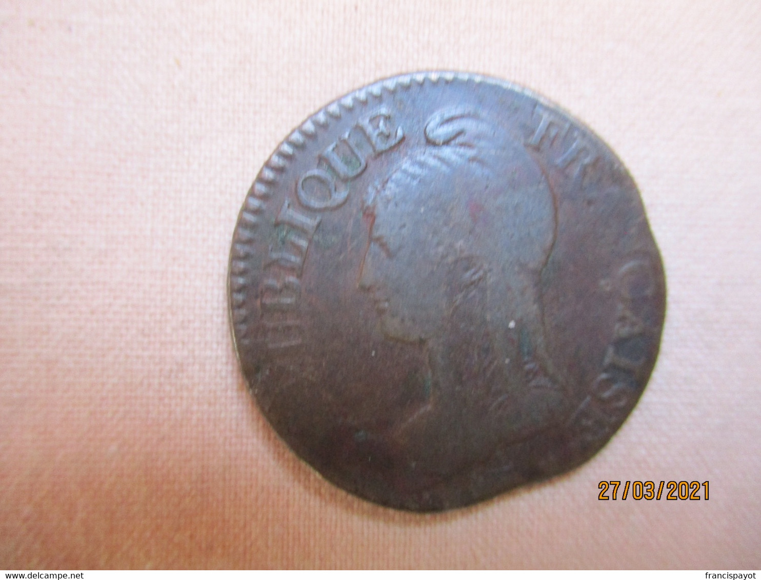 France: 5 Centimes An 6 D (Lyon) - Refrappage Du Décime R1 - 1795-1799 Directorio