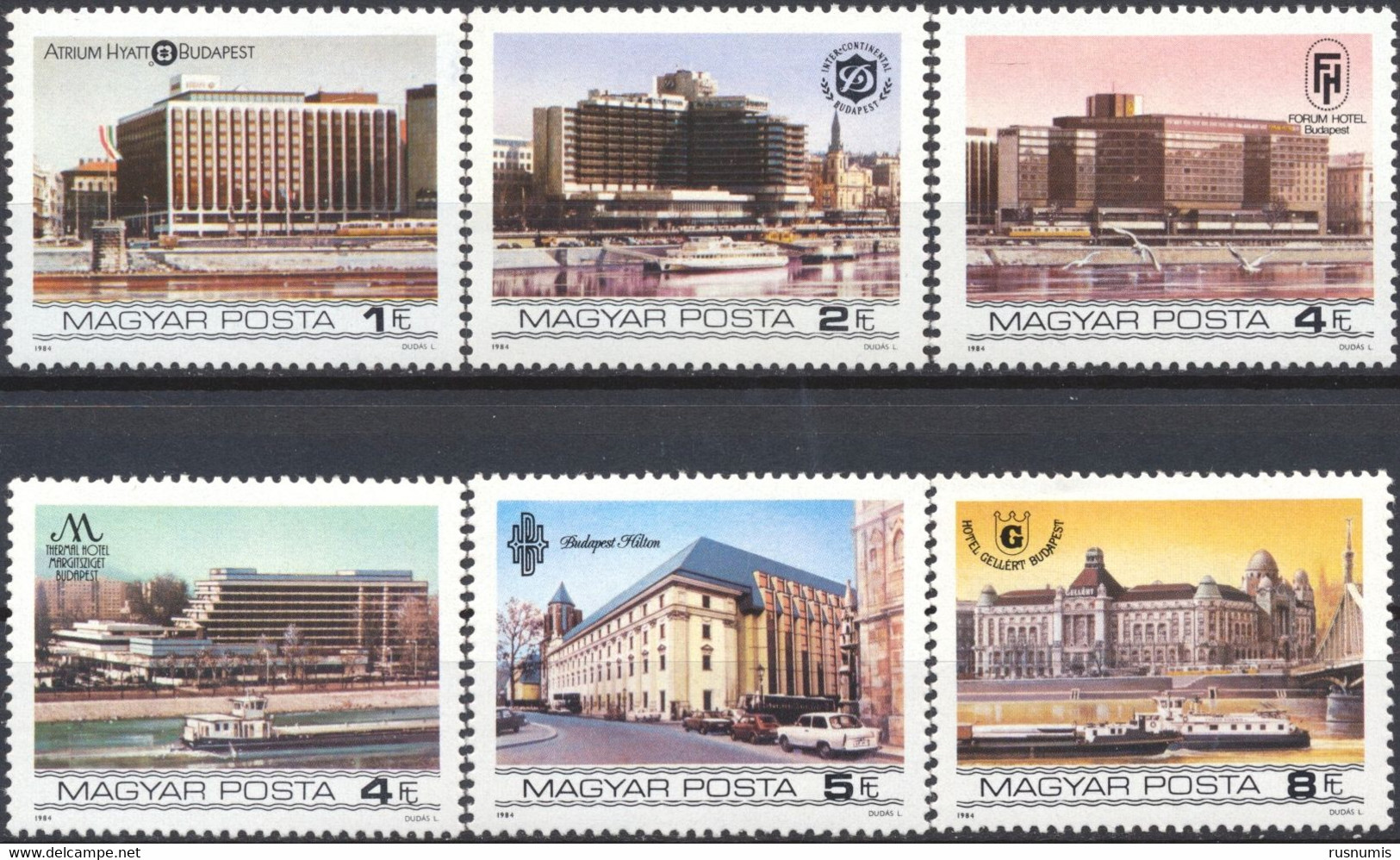 1984 HUNGARY UNGARN HONGRIE Mi 3701-3706 MNH BUDAPEST HOTELS HYATT INTER CONTINENTAL HILTON SET 6 STAMPS - Other & Unclassified