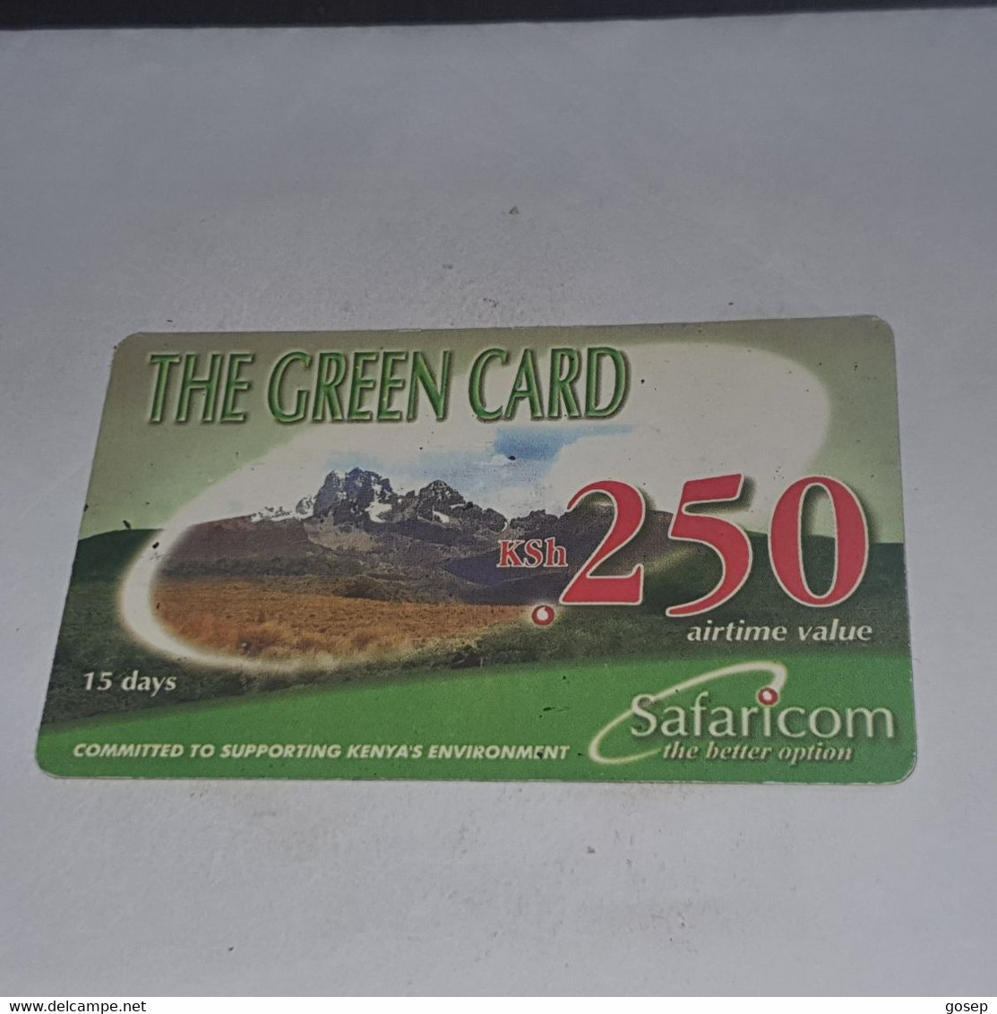 Kenya-(ke-gre-ref-01-030630)-the Green Card-(12)-(KSh250)-(0142-0507-1296)-(look Out Side)-used Card+1card Prepiad Free - Kenia