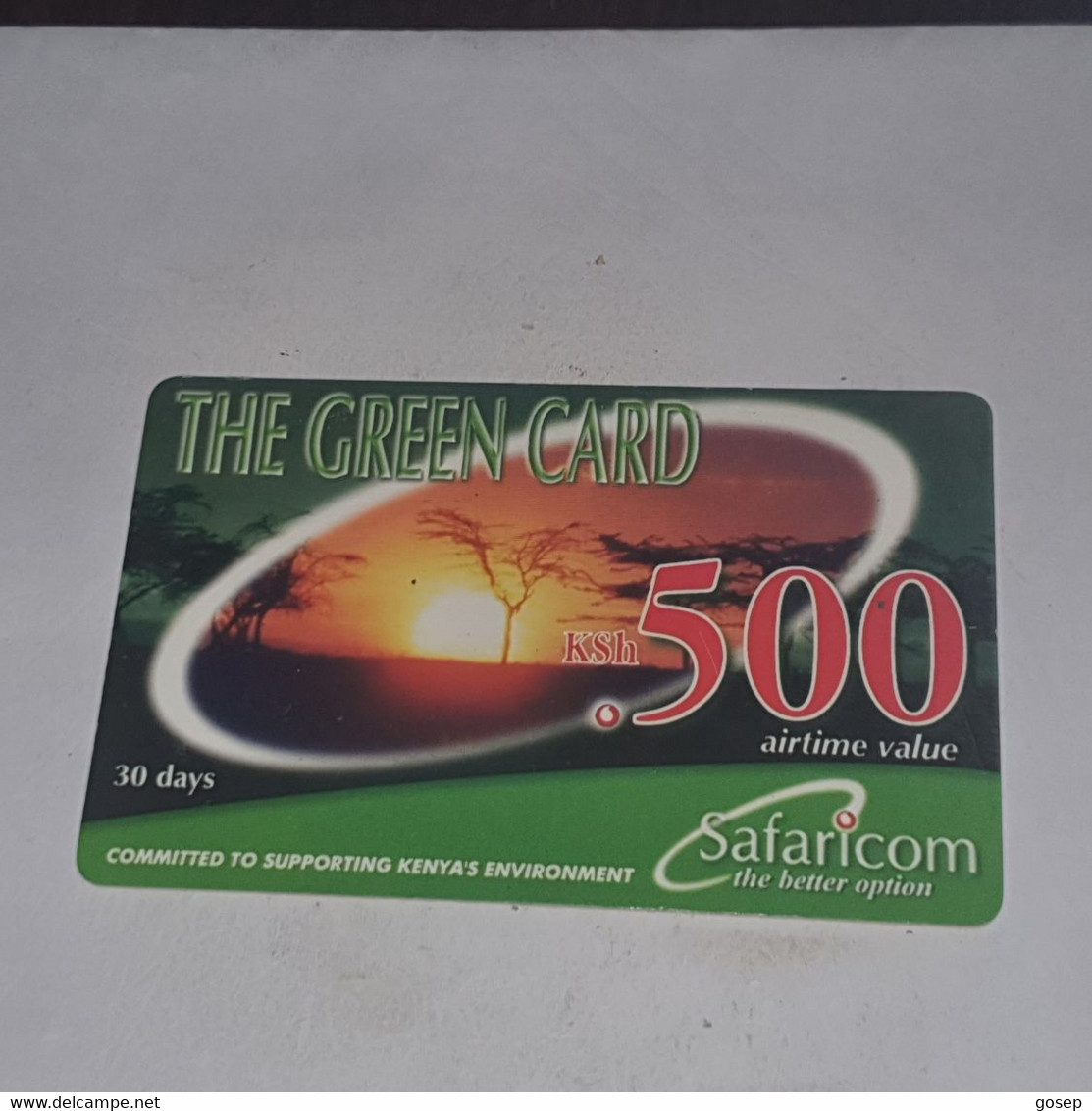 Kenya-(ke-gre-ref-005/1/-031231)the Green Card(19)(KSh500)(001-856-429-102)-(look Out Side)-used Card+1card Prepiad Free - Kenya