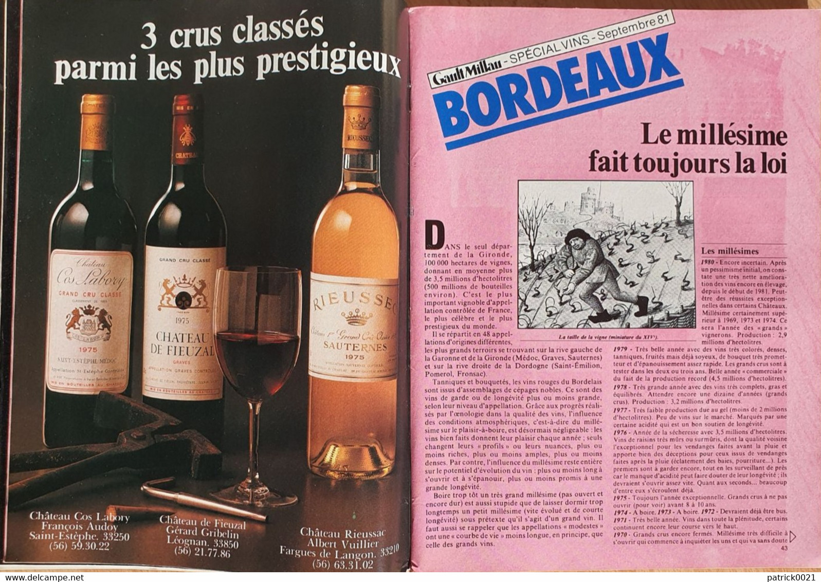 GAULT ET MILLAU Septembre 1981 - Cuisine & Vins