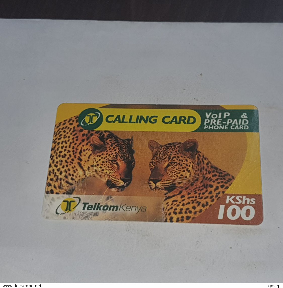 Kenya-(ke-tke-rem-002-080809)-leopards-(36)(100kshs)(0104-1207-4941-91334)(Wrinkle Middle)-used Card+1card Prepiad Free - Kenia