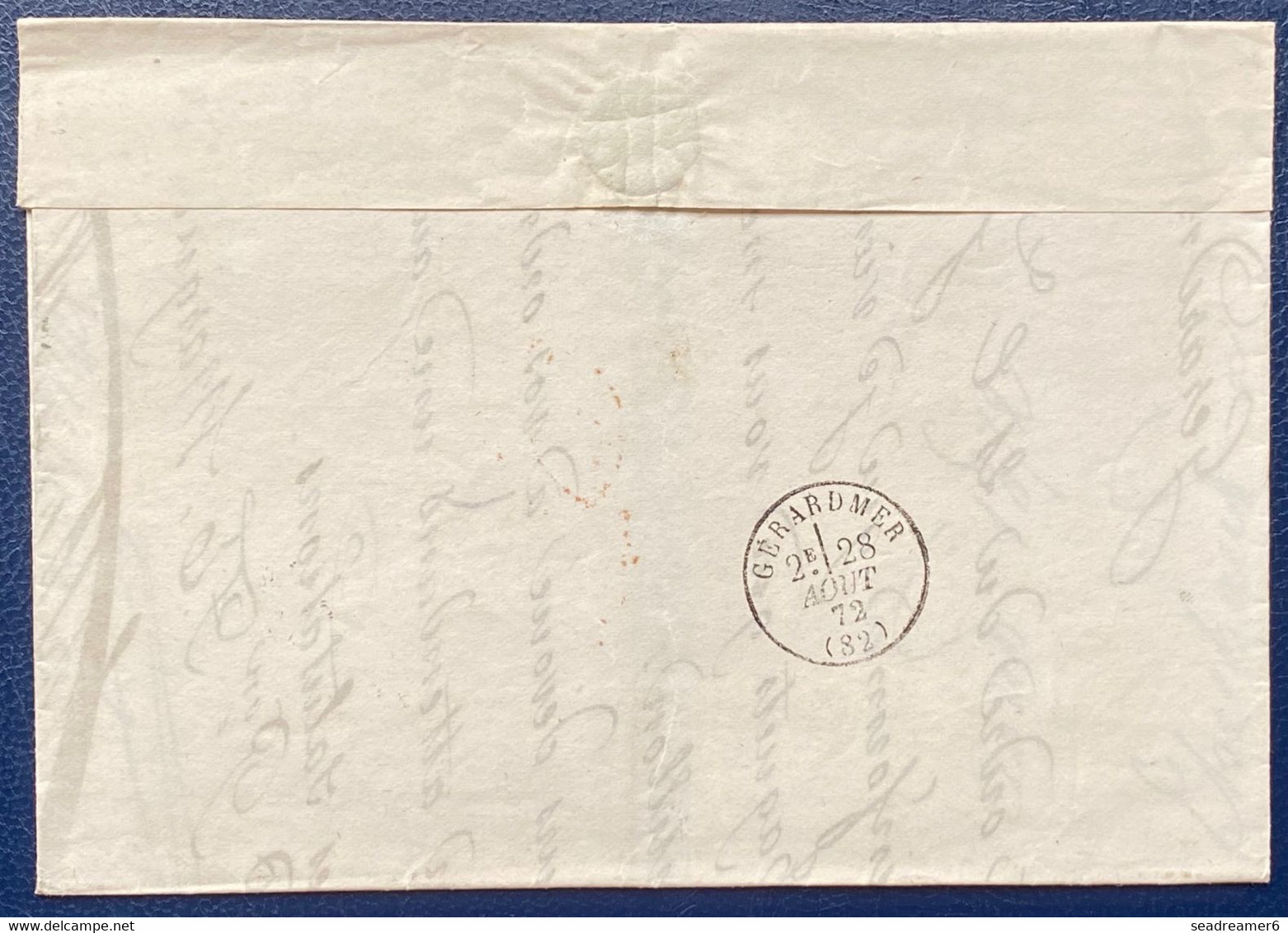 Lettre 1872 Alsace Lorraine Timbre Allemand N°4 & 5  Dateur De Schirmeck Pour Gerardmer Avec Dateur D'entrée Rouge TTB - Altri & Non Classificati