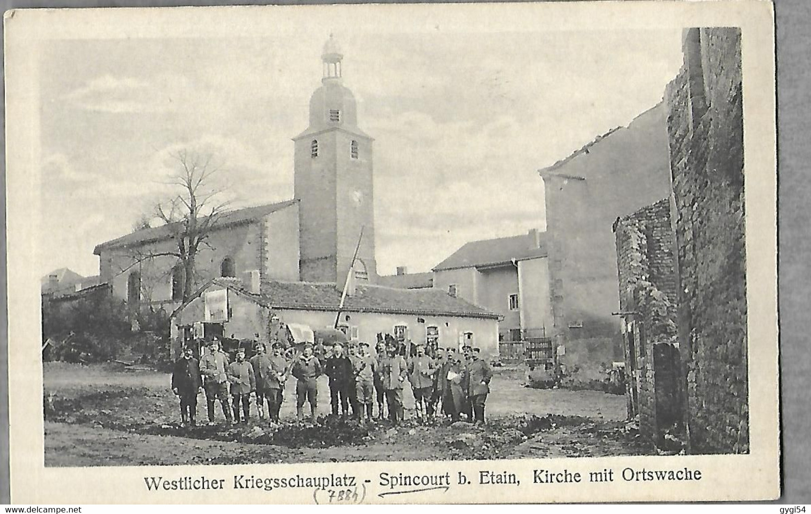 Spincourt  Die Kirche  Mit Ortswache Editeur  Engel Hayingen( Hayange) - Spincourt