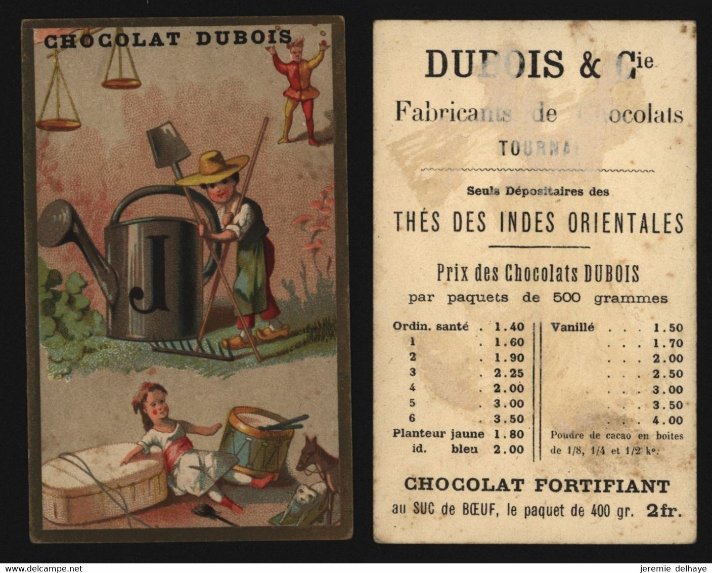 Chromo - Chocolat Dubois (Fabricant De Chocolat, Tournai) : Alphabet "J" - Other & Unclassified