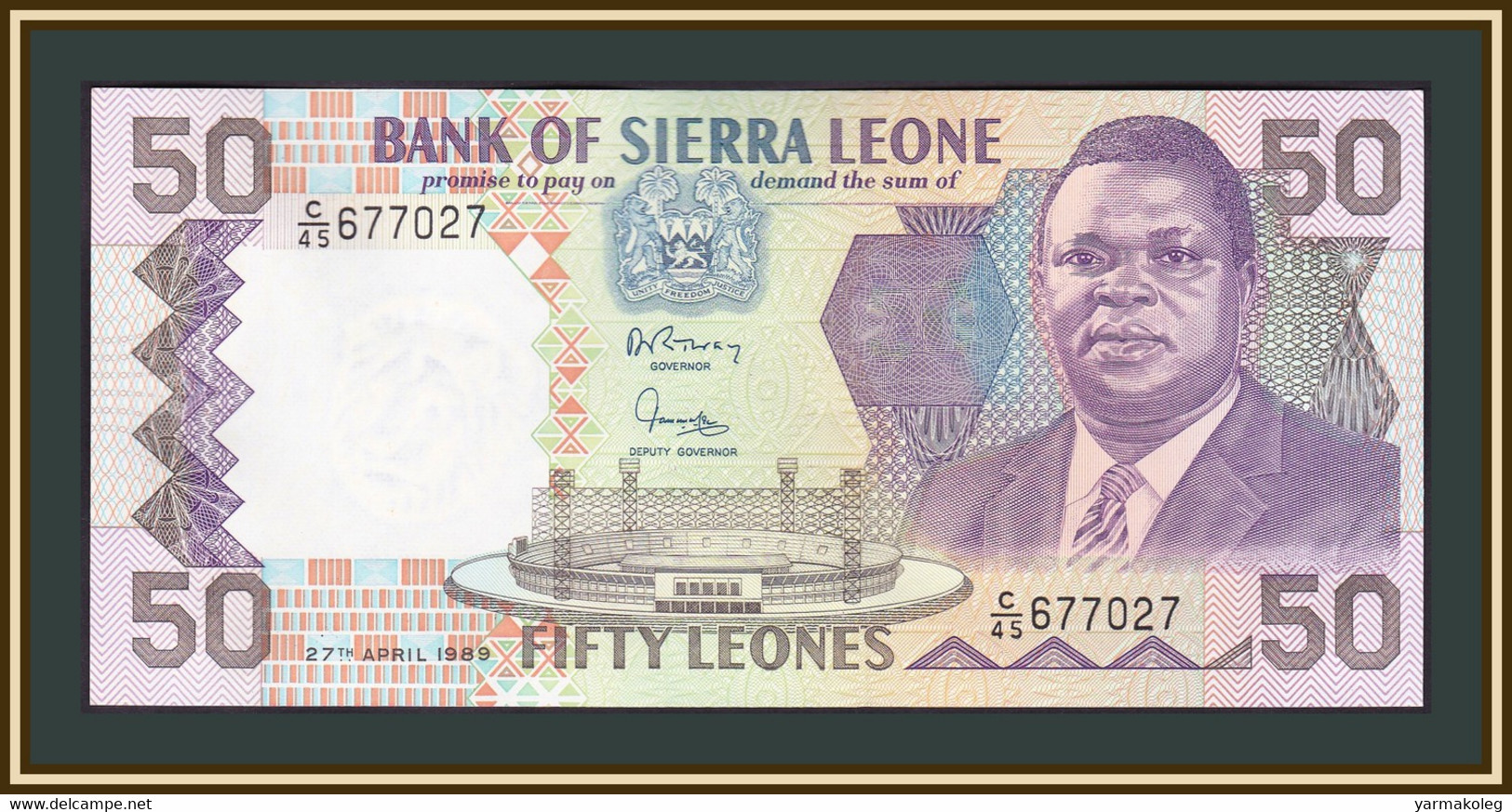 Sierra Leone 50 Leone 1989 P-17 (17b) UNC - Sierra Leone