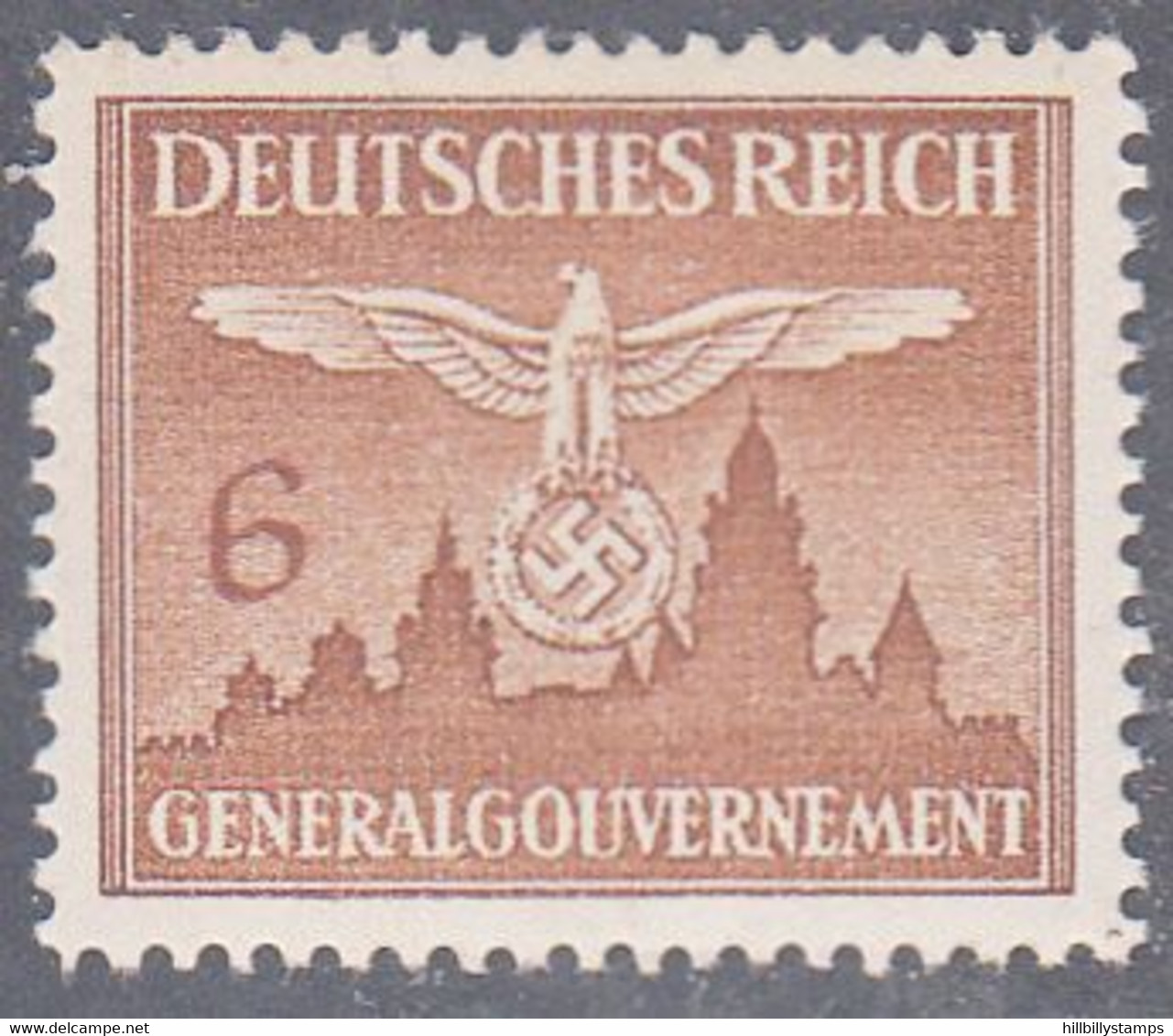 POLAND GENERAL GOVERNMENT   SCOTT NO N025    MINT HINGED    YEAR   1943 - Gouvernement Général