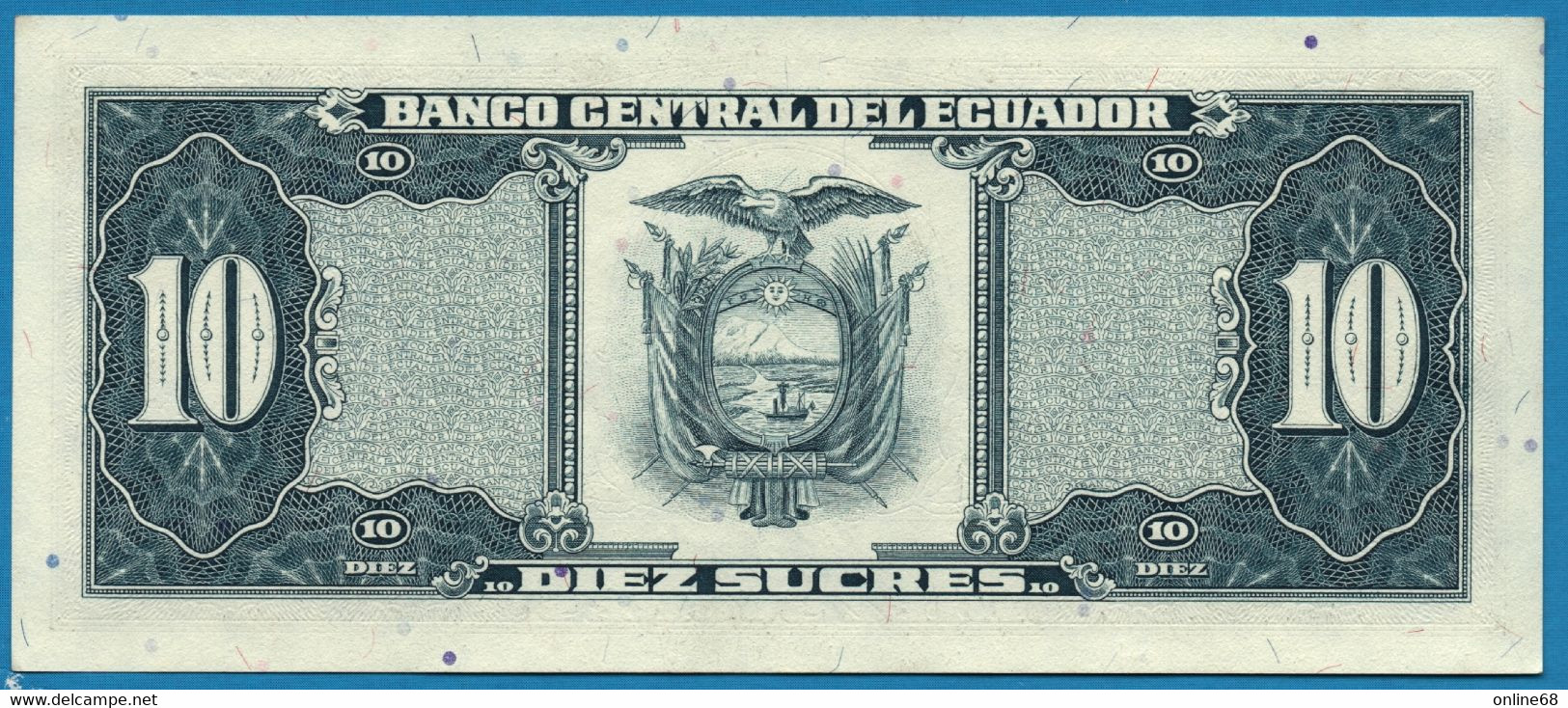 ECUADOR  	  10 Sucres 22.11.1988 # LP 03634708  P# 121 Sebastián De Benalcazar - Equateur