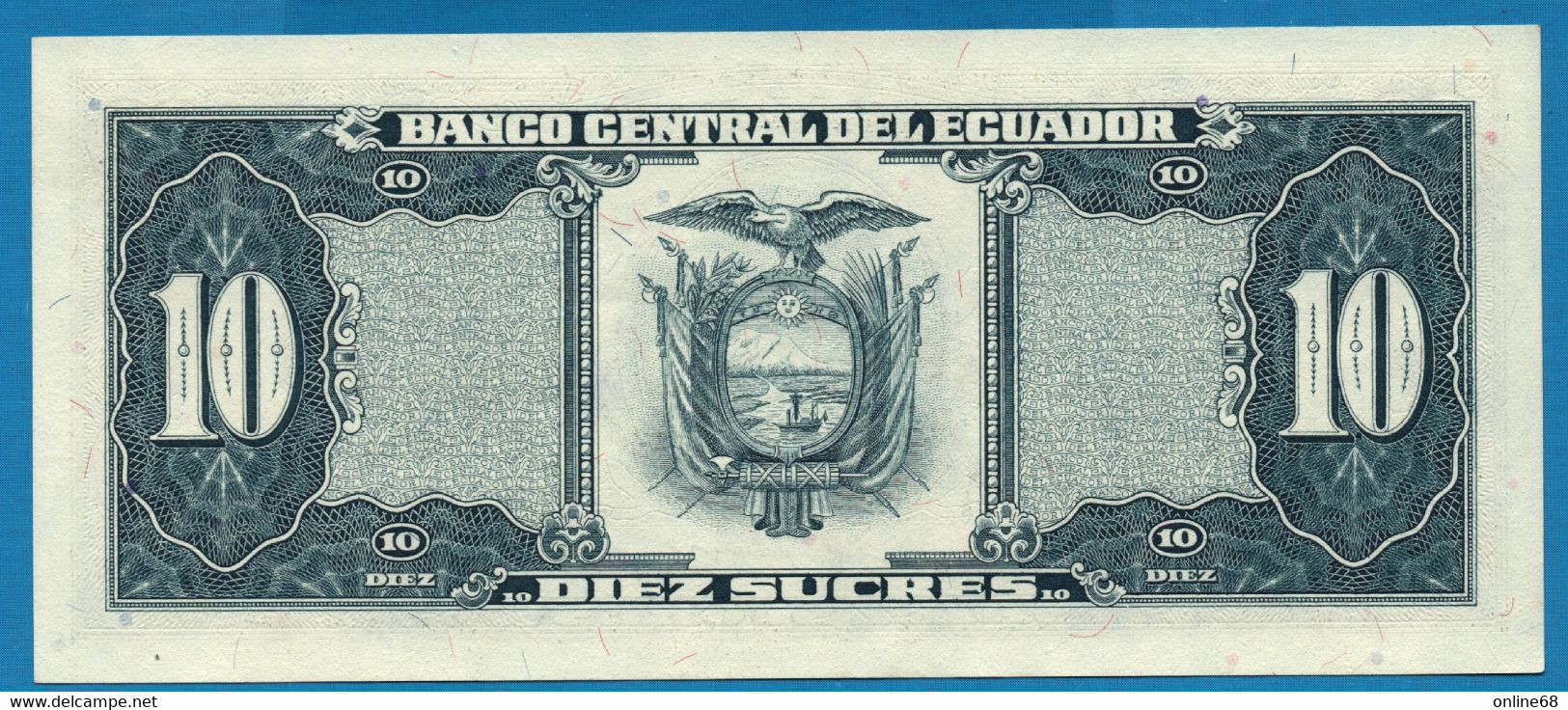 ECUADOR  	  10 Sucres 22.11.1988 # LP 03634711  P# 121 Sebastián De Benalcazar - Equateur