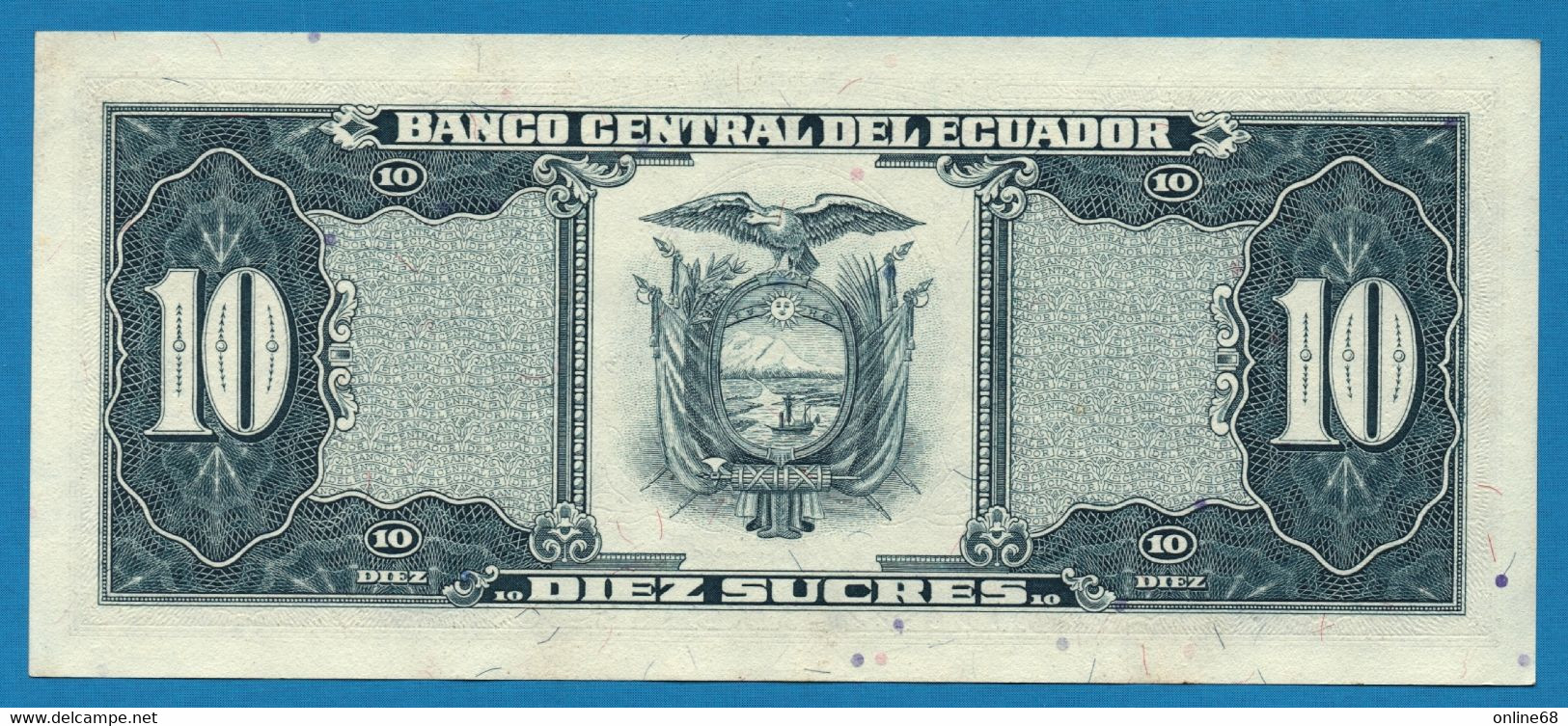 ECUADOR  	  10 Sucres 22.11.1988 # LP 03634713  P# 121 Sebastián De Benalcazar - Equateur