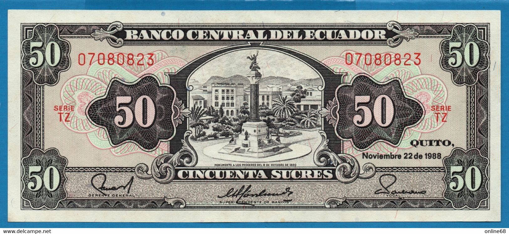 ECUADOR  	  50 Sucres 22.11.1988 # TZ 07080823  P# 122 - Equateur