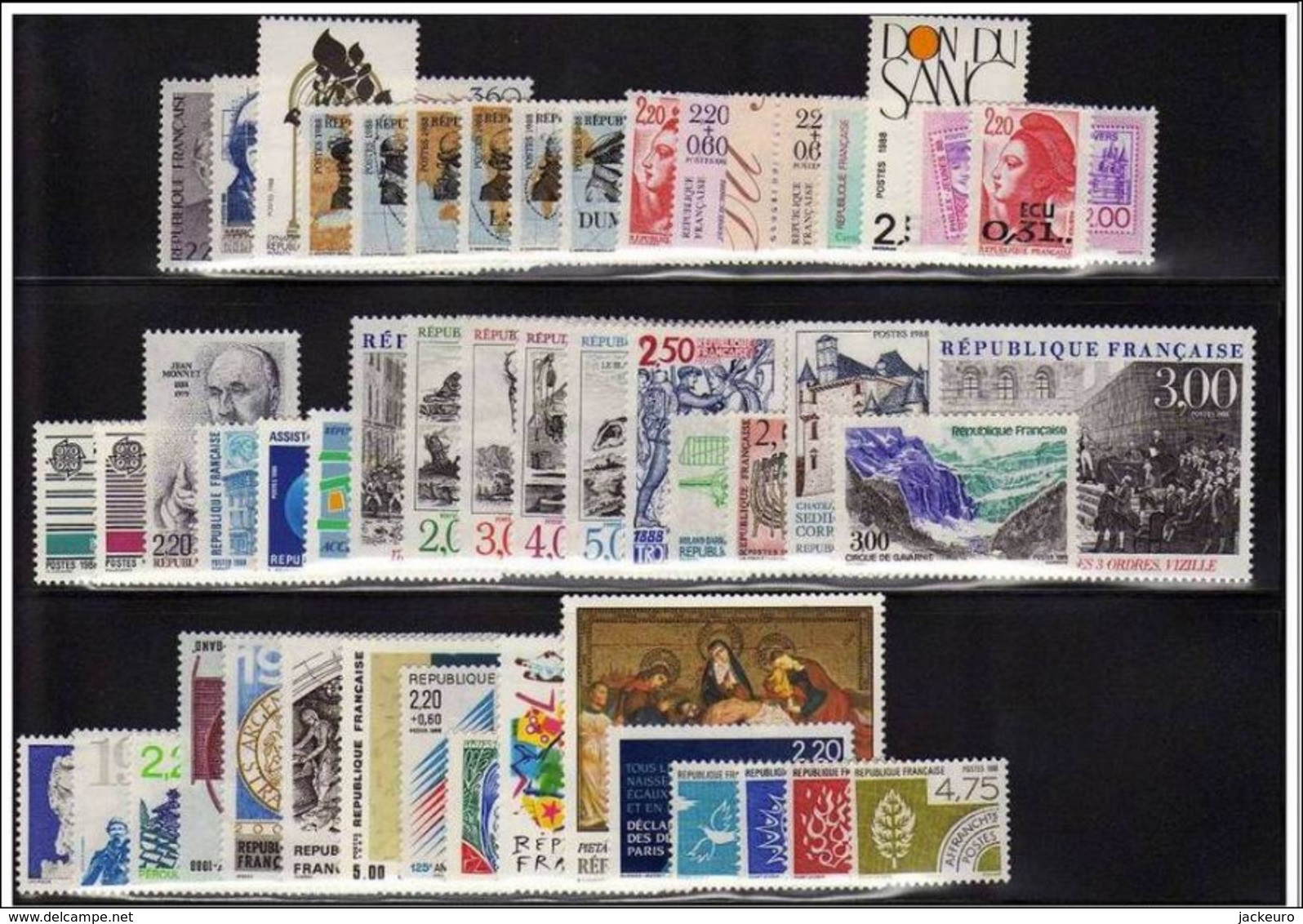 FRANCE 1988 COMPLET (timbres De Carnet+service+taxe+PA+pr éo) ** - 1980-1989
