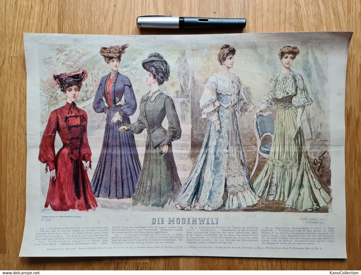 Die Modenwelt, Farb-Doppelseite Mit 5 Damen In Neuester Mode, Jahrgang, Nr. 1, 1. Oktober 1903 - Libros