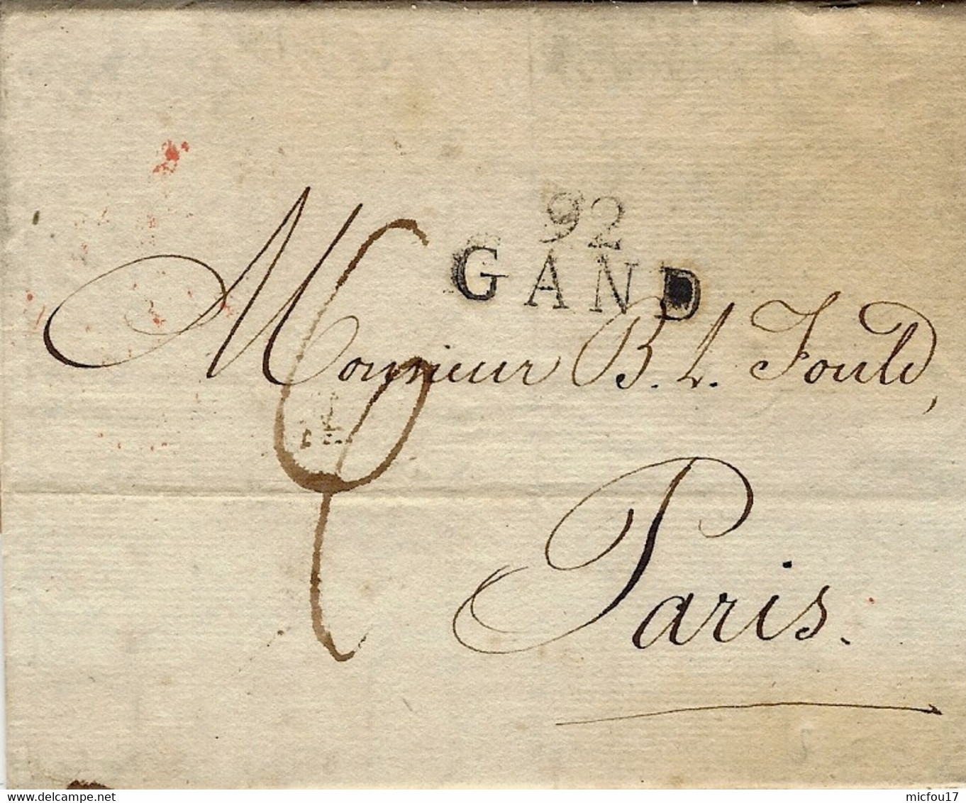 1809 -  Territoires Conquis - Lettre De 92 / GAND ( L'Escaut ) 25 Mm Noir  Pour   Bayonne - 1794-1814 (French Period)