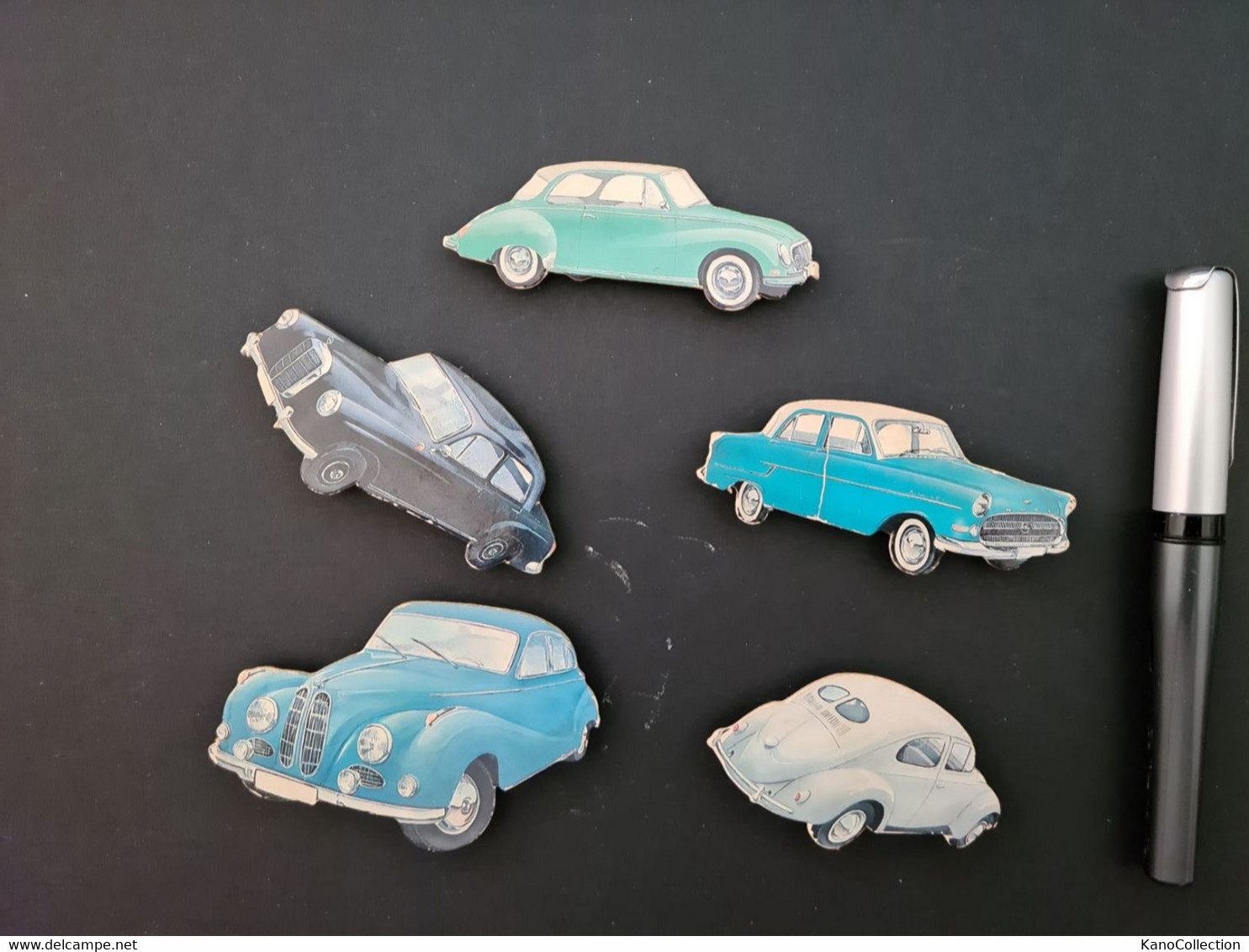 5 Magnet-Pins Cars, Karton - Trasporti