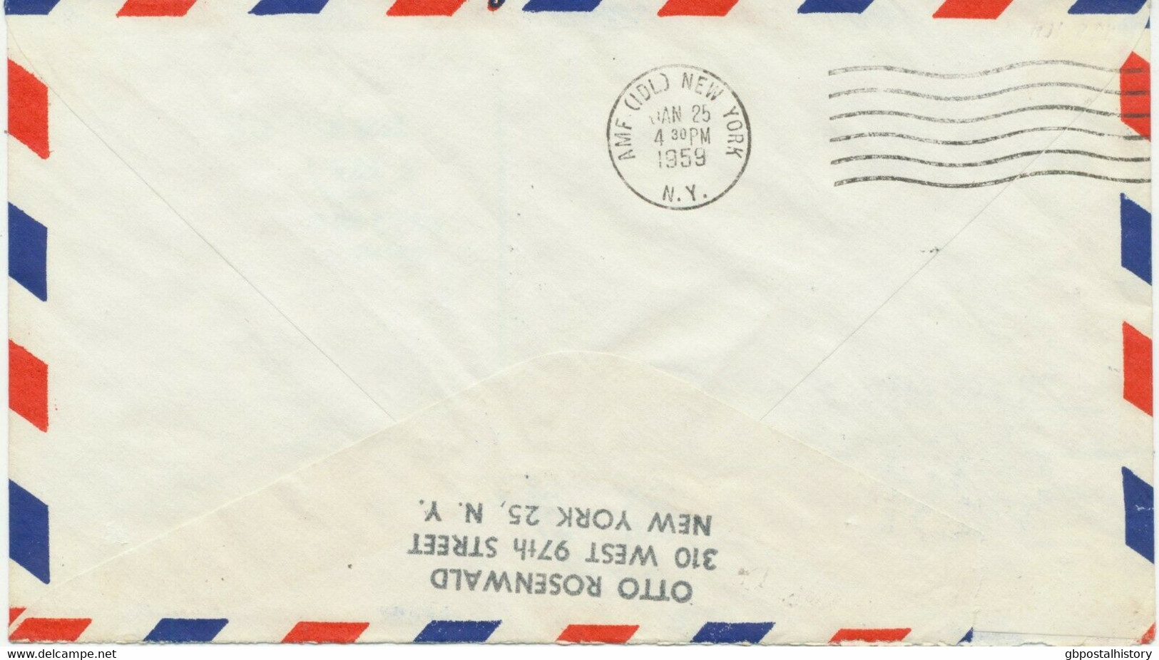USA 1959 Erstflug A.M. 4 - First Jet Air Mail Service "Los Angeles - New York" - 2c. 1941-1960 Briefe U. Dokumente
