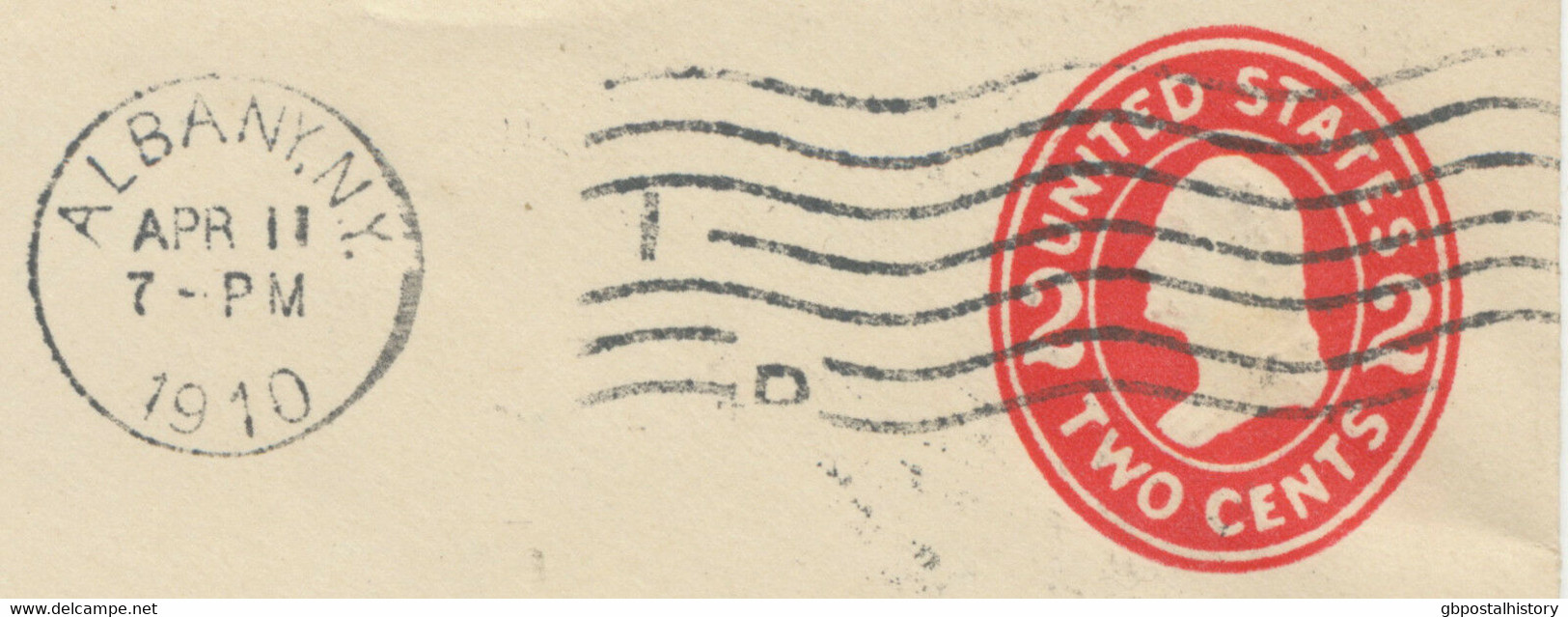 USA 1910 2C Washington Superb STO PS Env Machine Postmark „„ALBANY, N.Y..“ No 1 - 1901-20