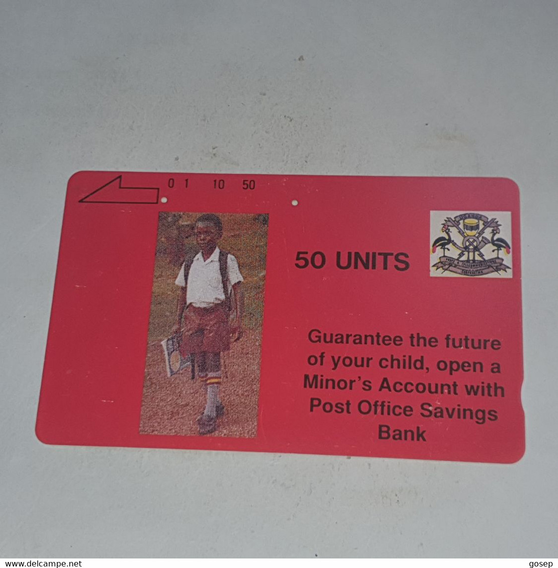 Uganda-(UG-01/3)-P.O-savings Bank-(5)-(50units)-(1992)-(look Out Side And Chip)+1card Prepiad/gift Free - Oeganda